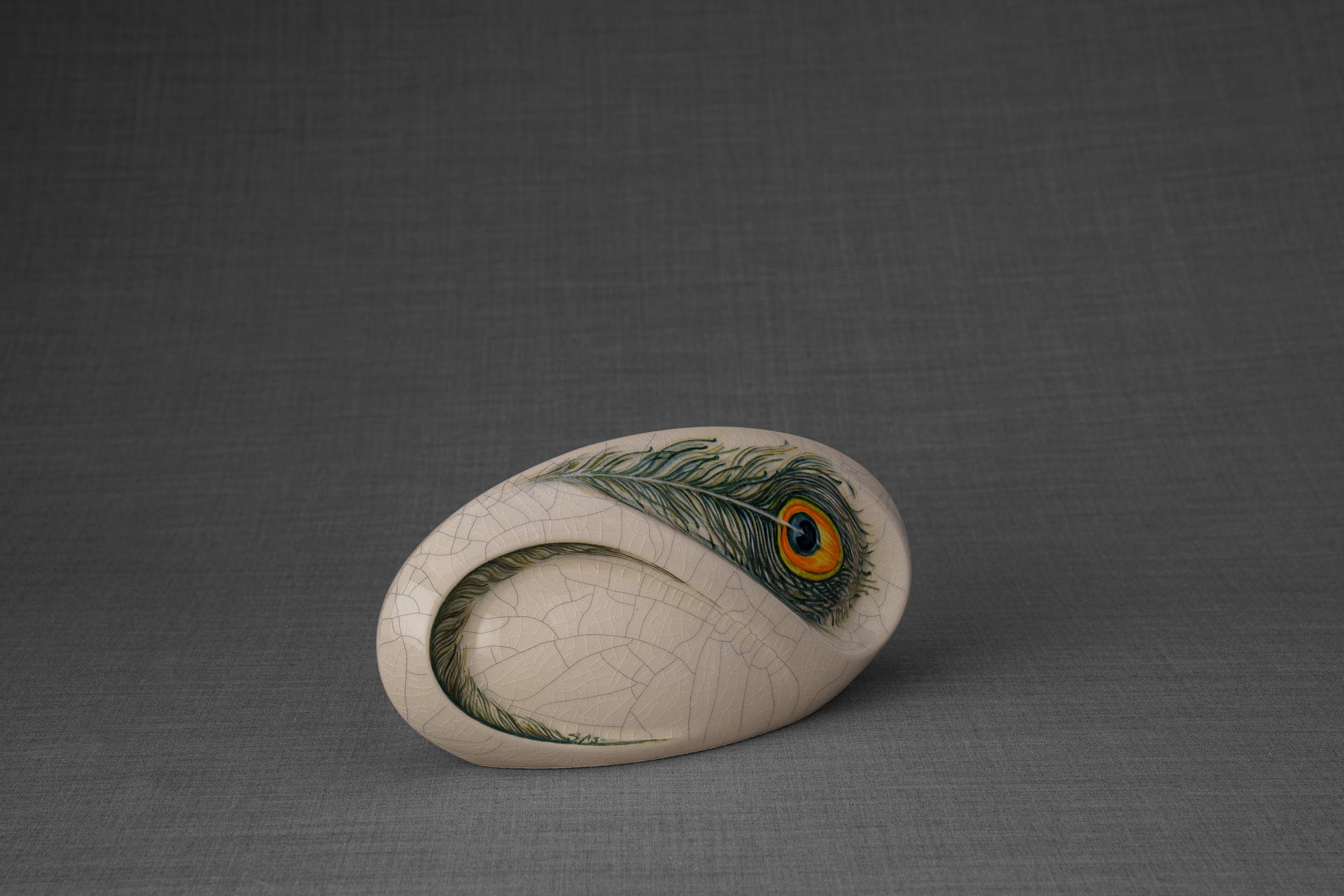 Pulvis Art Urns Exclusive Urn Hand Decorated Eternity Keepsake "Feathers" - Ceramic Keepsake Urn