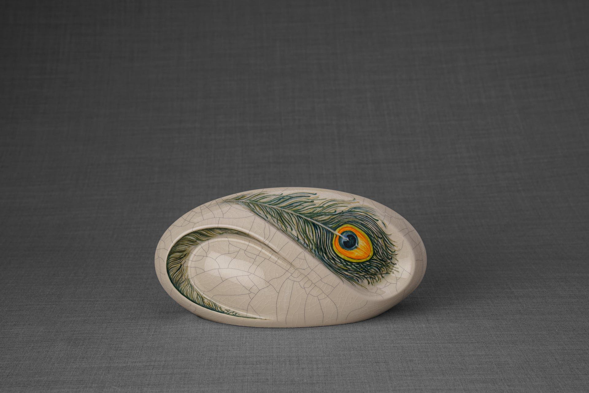 Pulvis Art Urns Exclusive Urn Hand Decorated Eternity Keepsake "Feathers" - Ceramic Keepsake Urn