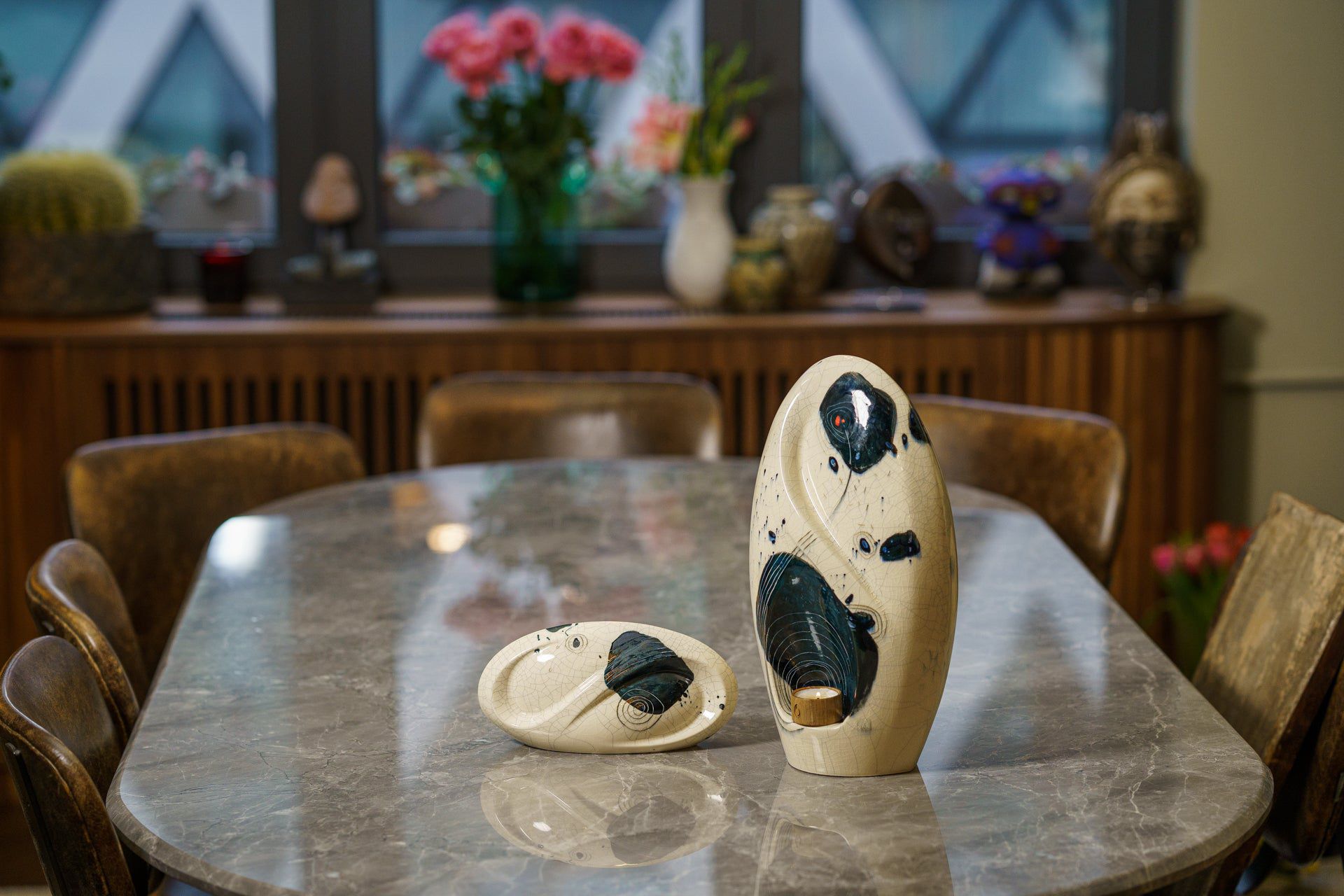 Pulvis Art Urns Exclusive Urn Hand Decorated Eternity Keepsake "Galaxy" - Ceramic Keepsake Urn