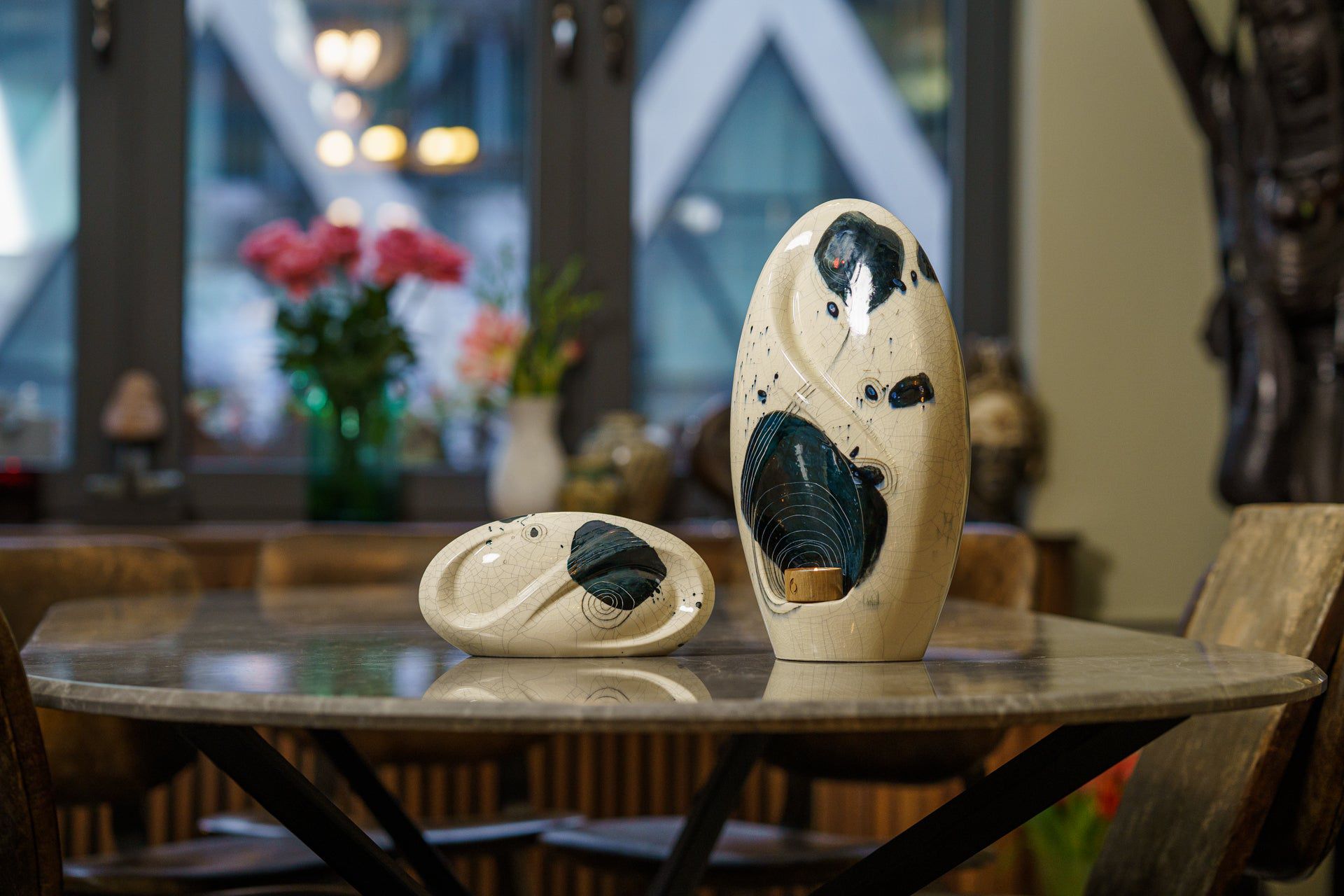 Pulvis Art Urns Exclusive Urn Hand Decorated Eternity Keepsake "Galaxy" - Ceramic Keepsake Urn