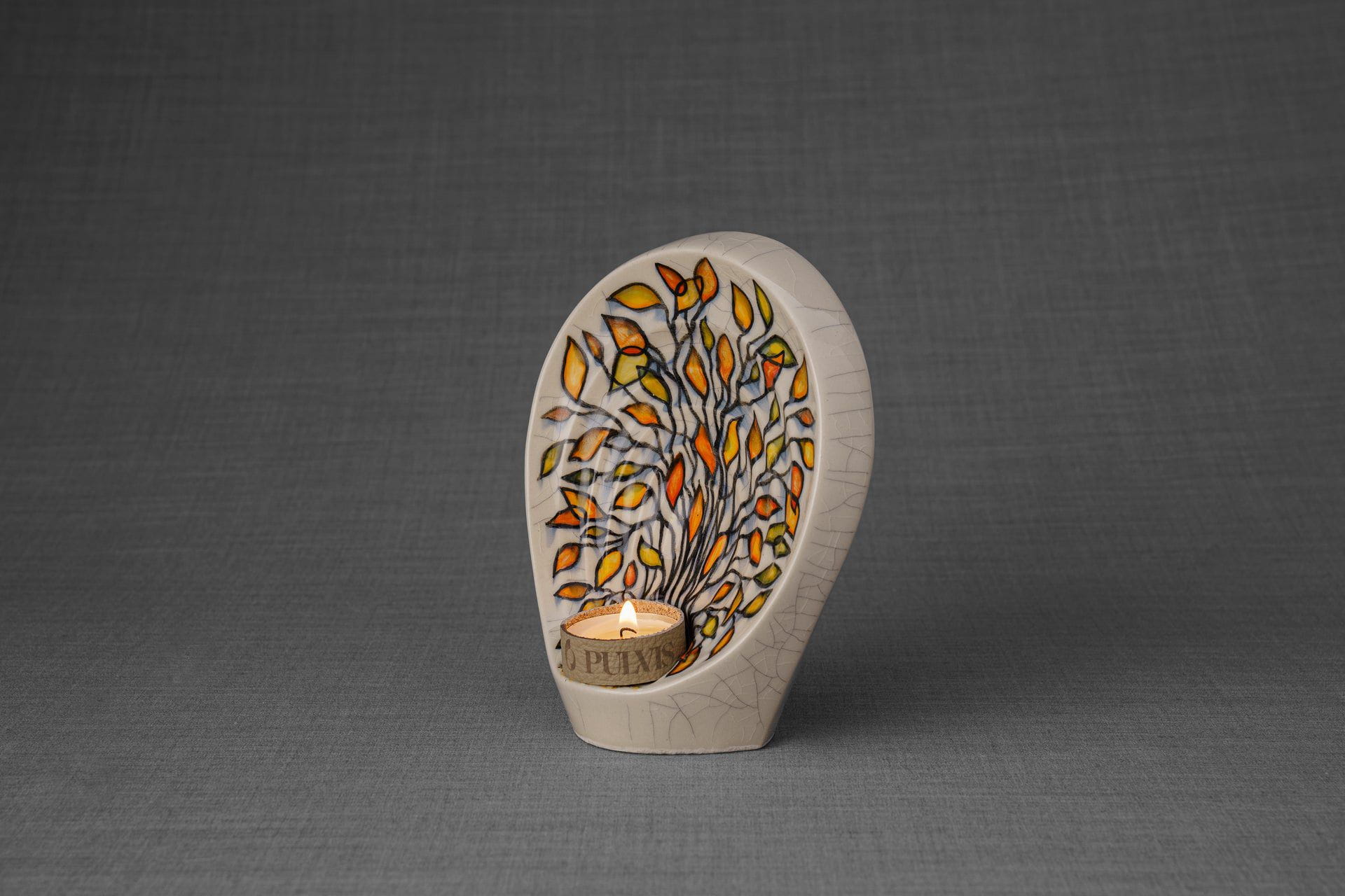 Pulvis Art Urns Exclusive Urn Hand Decorated Keepsake "Guardian - Autumn" - Ceramic Keepsake Urn