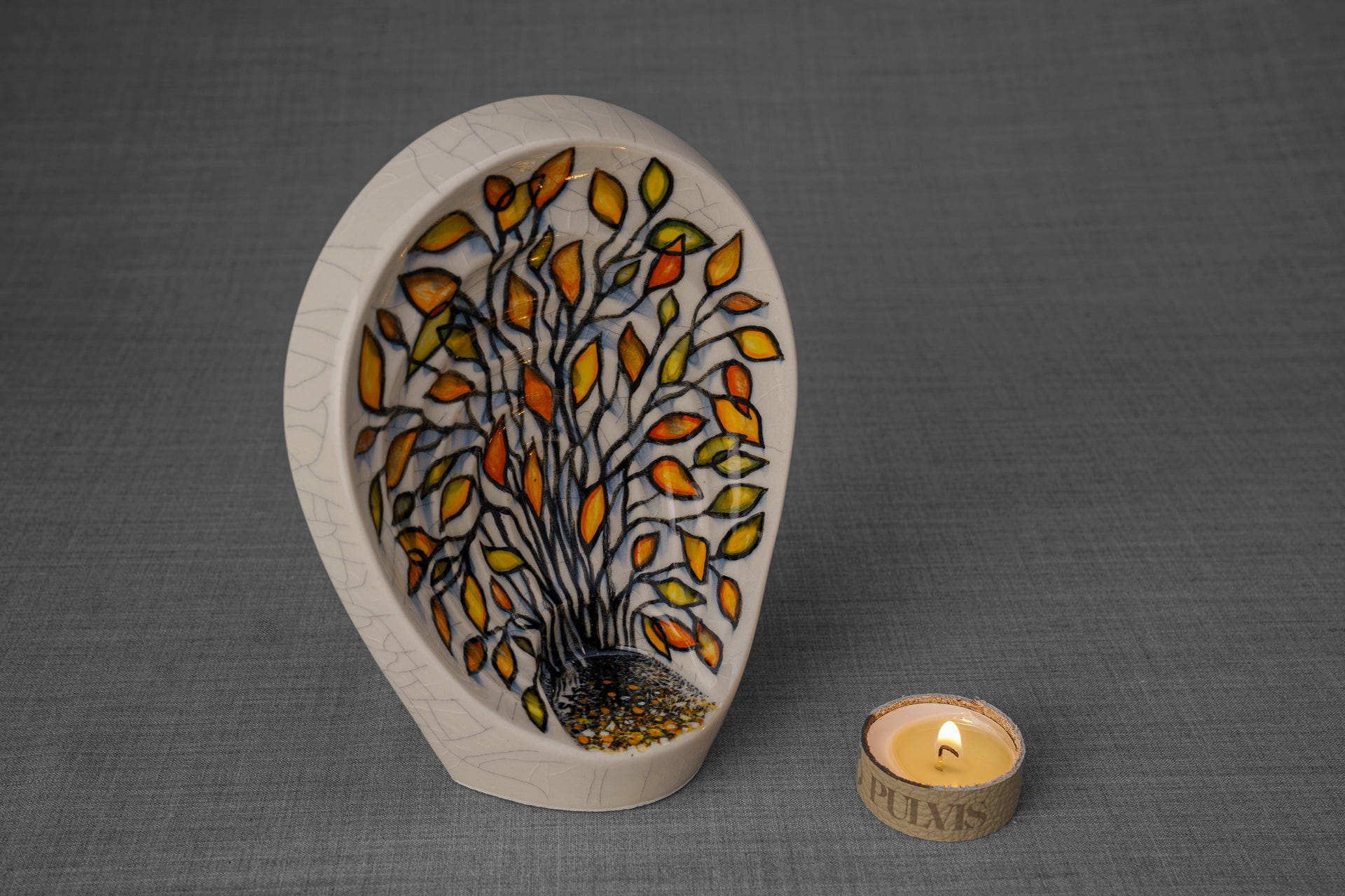 Pulvis Art Urns Exclusive Urn Hand Decorated Keepsake "Guardian - Autumn" - Ceramic Keepsake Urn