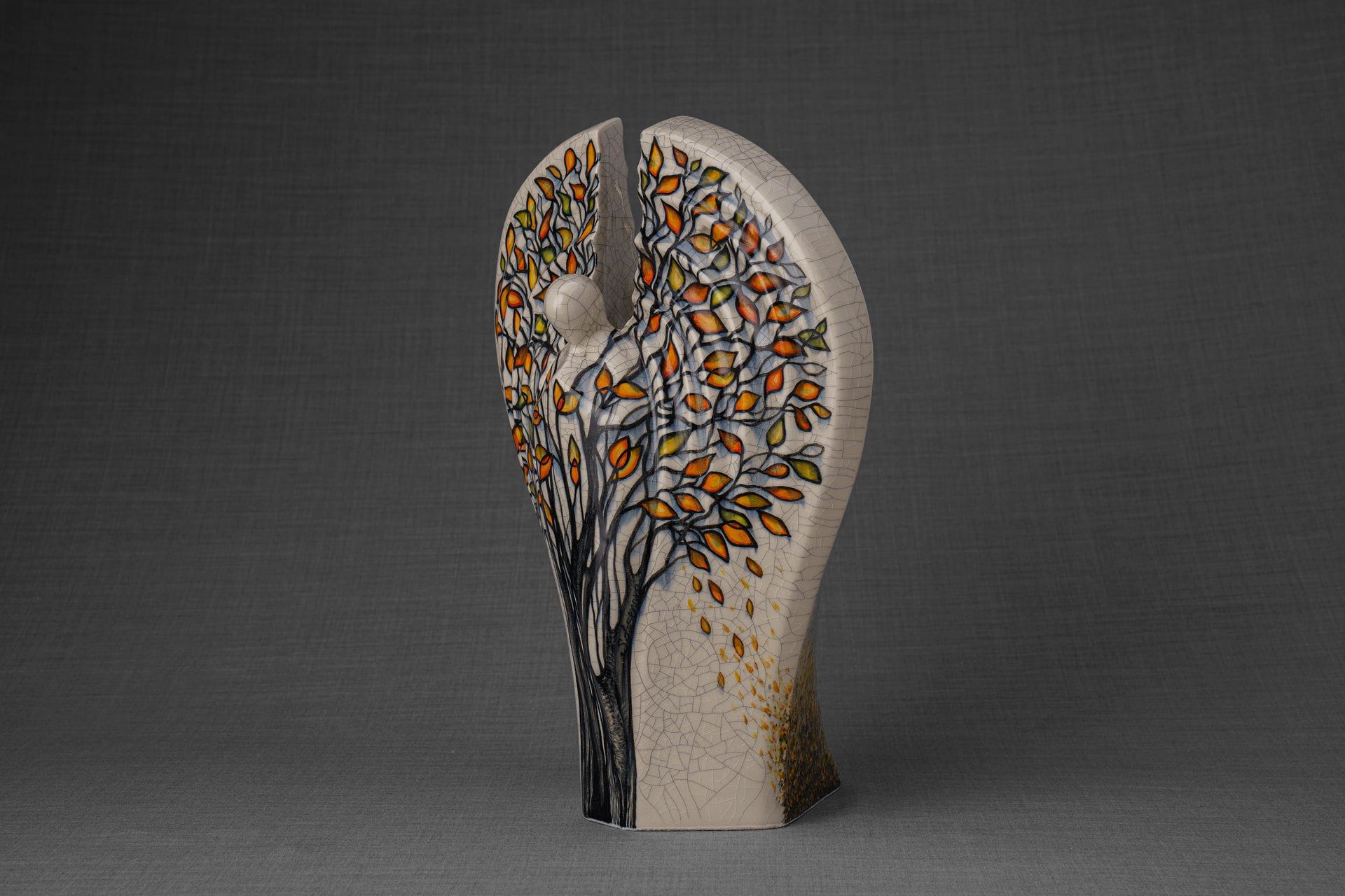 Pulvis Art Urns Exclusive Urn Hand Decorated Urn for Ashes "Guardian - Autumn" - Large | Ceramic