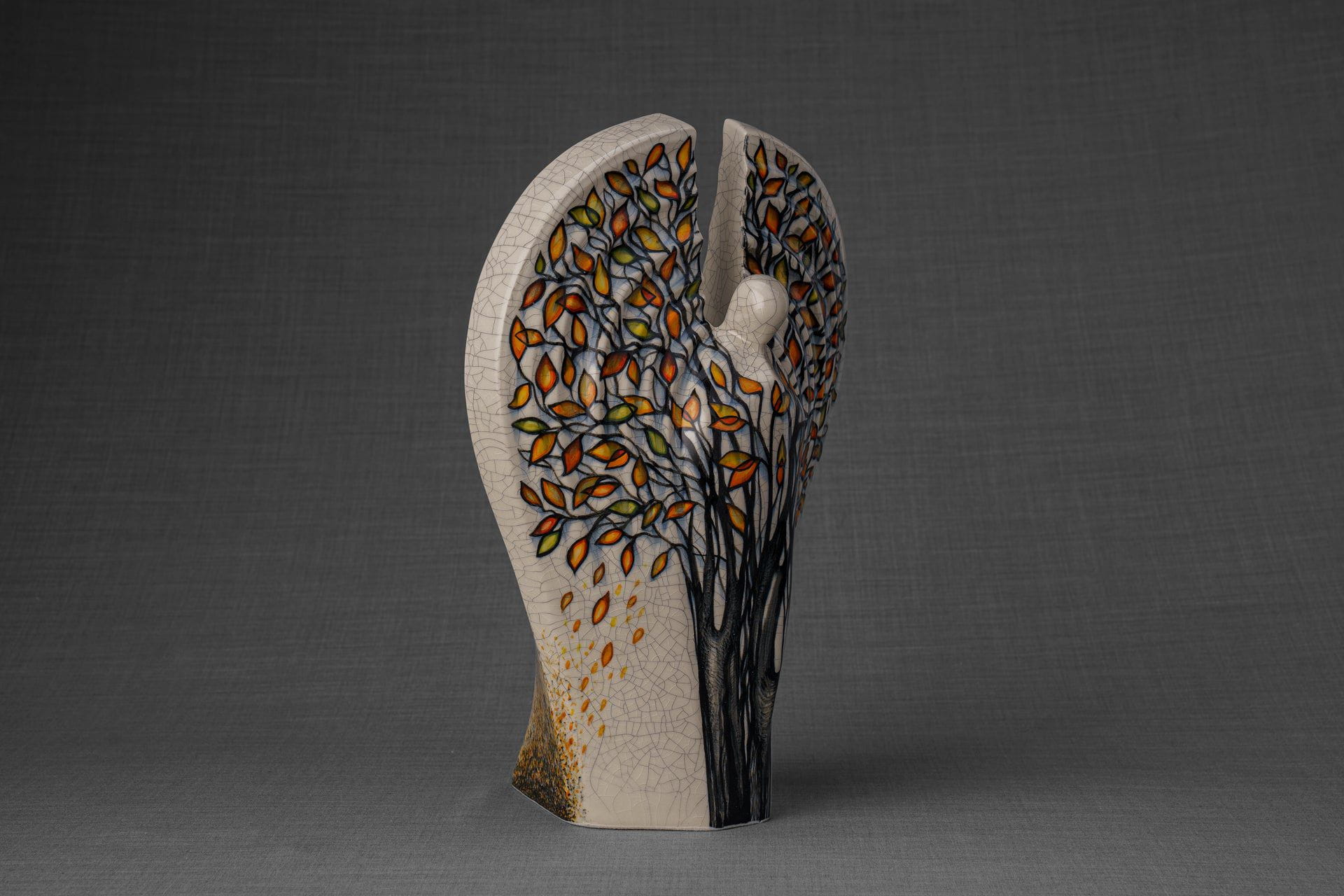 Pulvis Art Urns Exclusive Urn Hand Decorated Urn for Ashes "Guardian - Autumn" - Large | Ceramic
