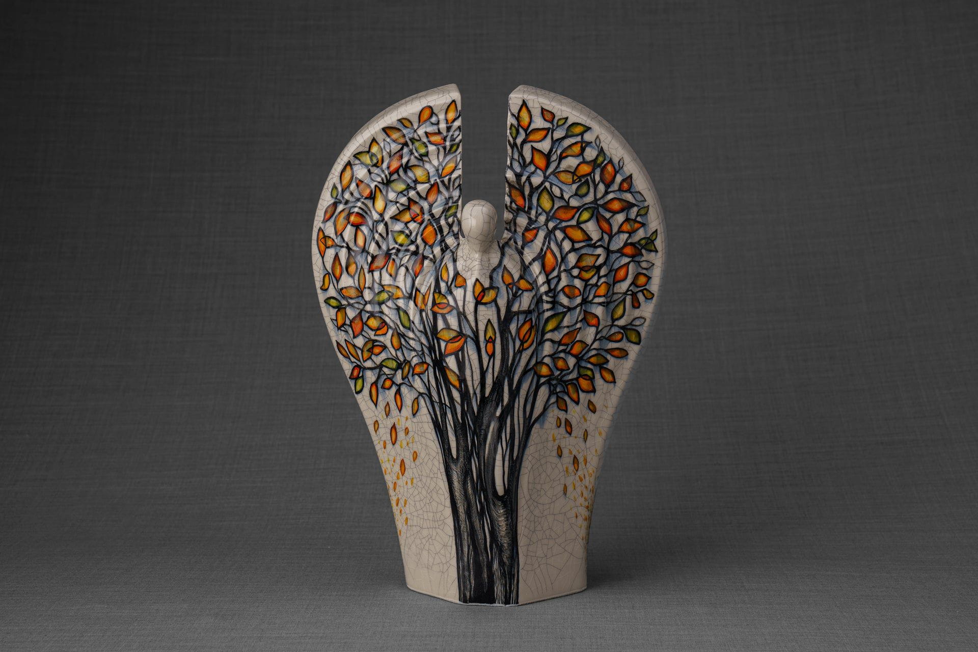 Pulvis Art Urns Exclusive Urn Hand Decorated Urn for Ashes "Guardian - Autumn" - Large | Ceramic