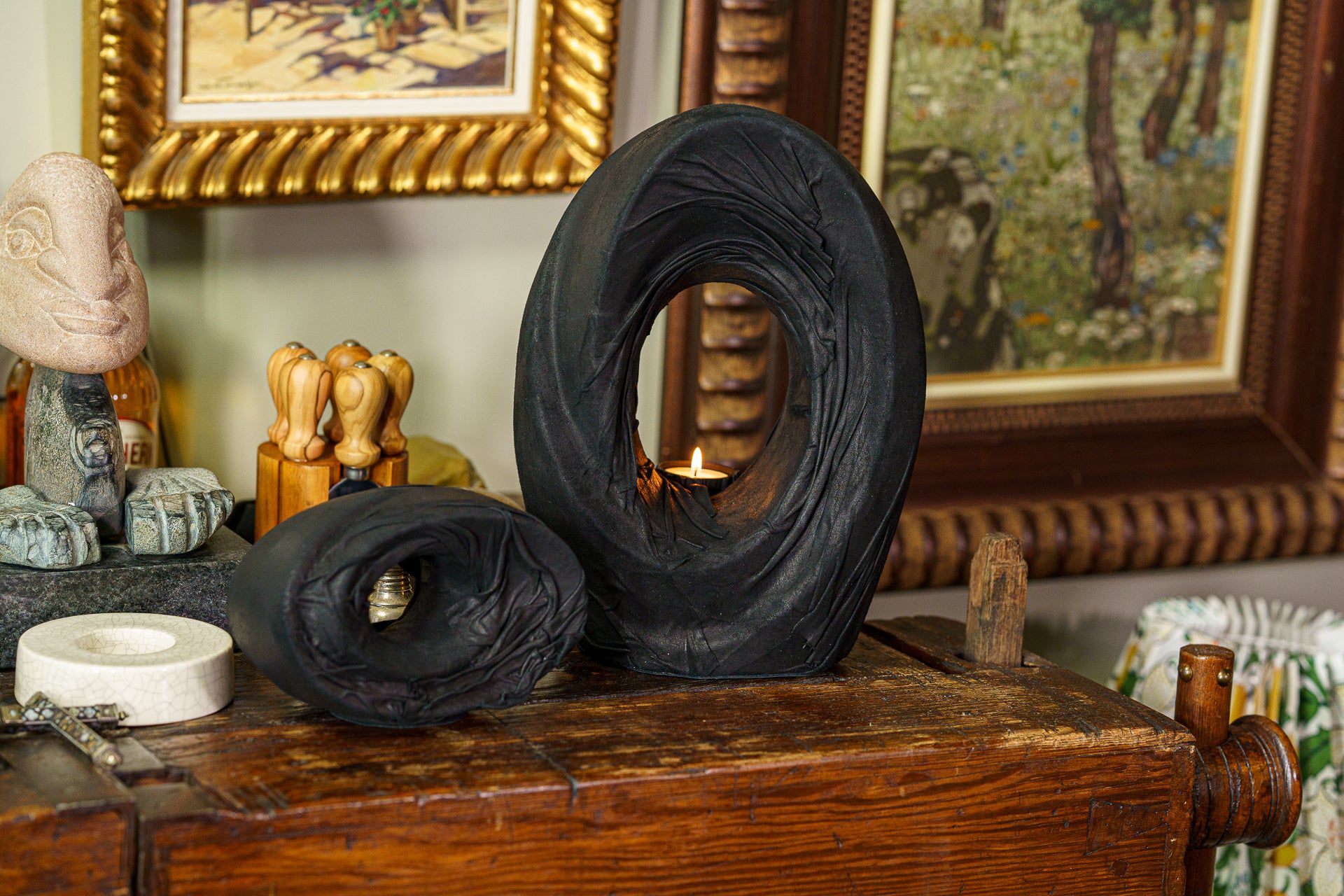Pulvis Art Urns Exclusive Urn Handmade Cremation Urn for Ashes "The Passage" - Exclusive Leather Edition