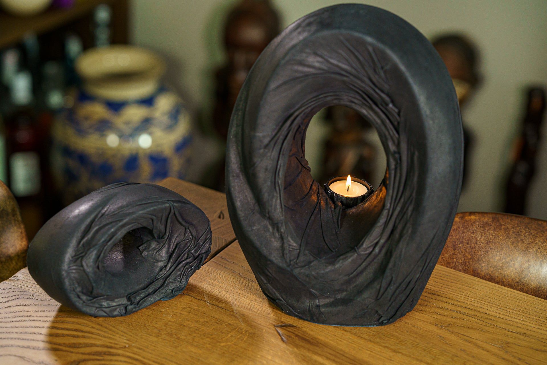 Pulvis Art Urns Exclusive Urn Handmade Cremation Urn for Ashes "The Passage" - Exclusive Leather Edition