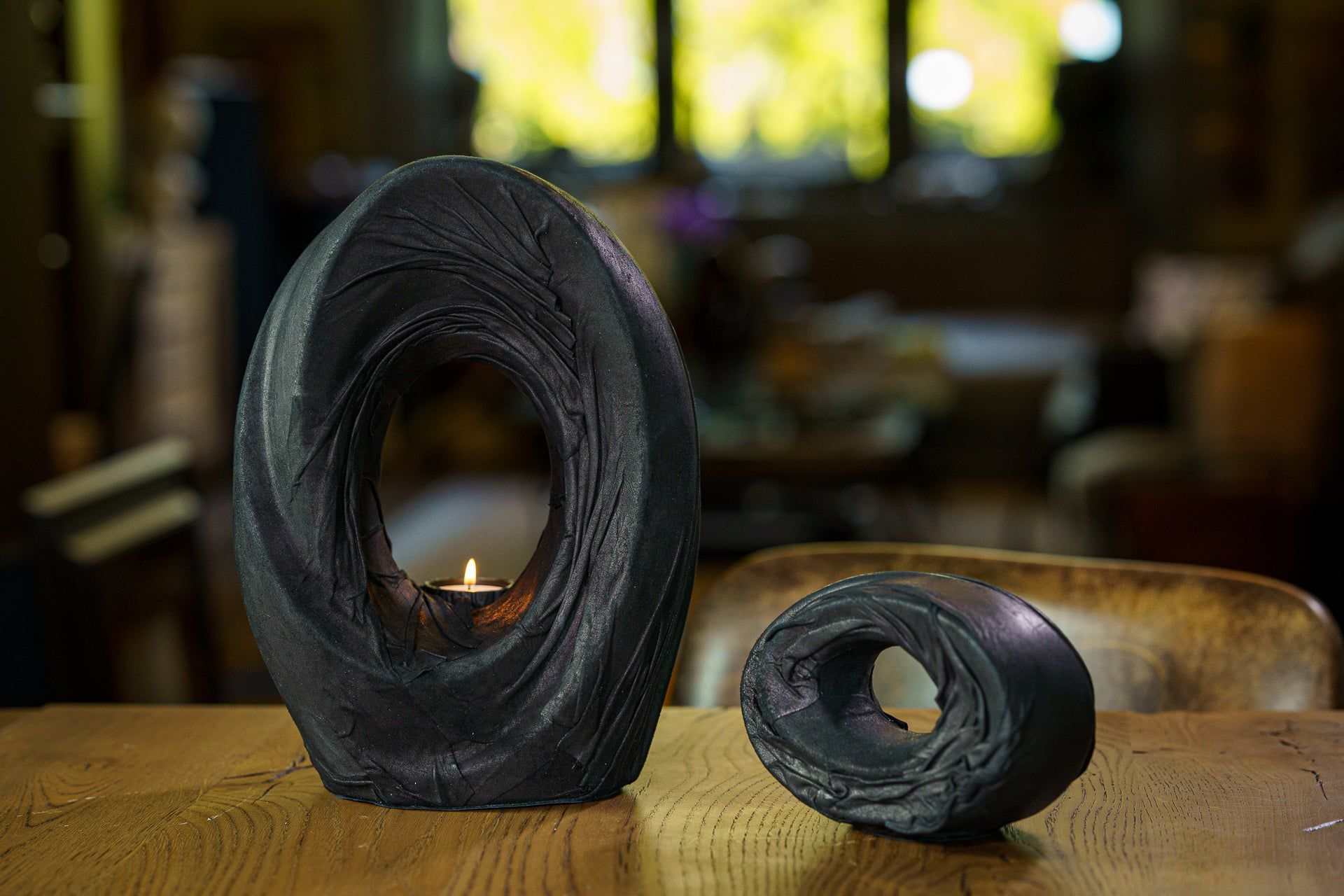 Pulvis Art Urns Exclusive Urn Handmade Cremation Urn for Ashes "The Passage" - Exclusive Leather Edition