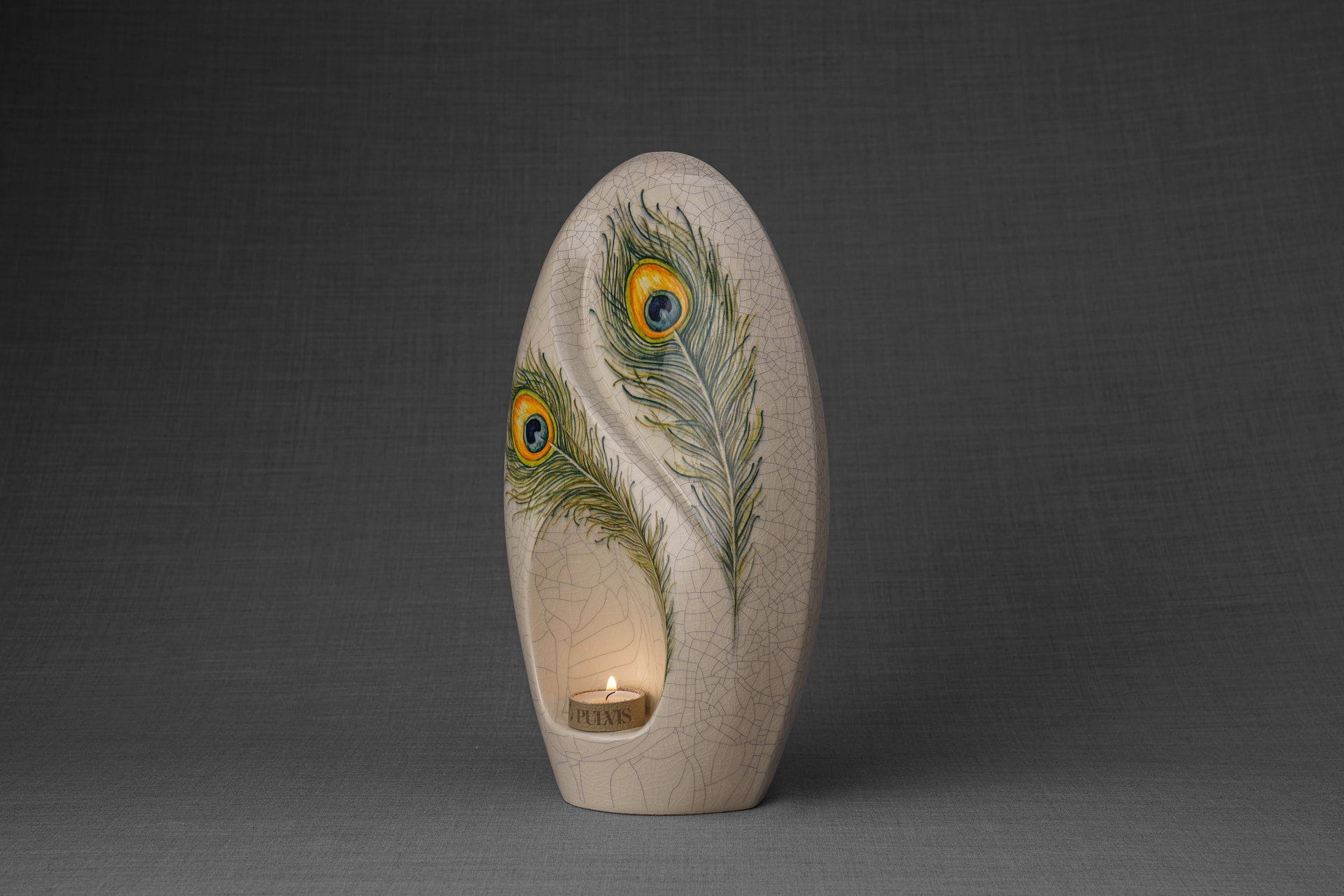 Pulvis Art Urns Exclusive Urn Handmade Decorated Eternity Urn "Feathers" - Large | Ceramic