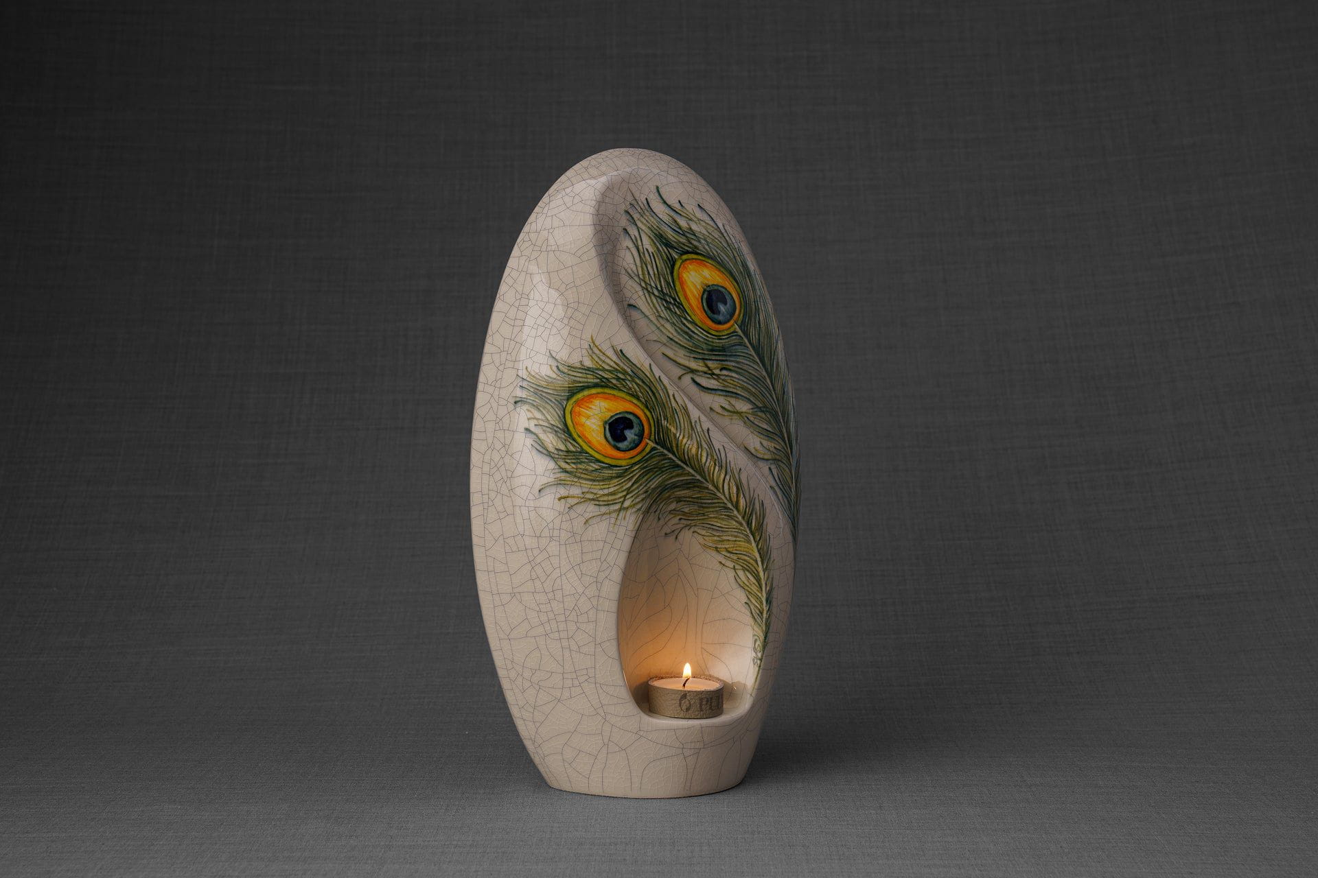 Pulvis Art Urns Exclusive Urn Handmade Decorated Eternity Urn "Feathers" - Large | Ceramic
