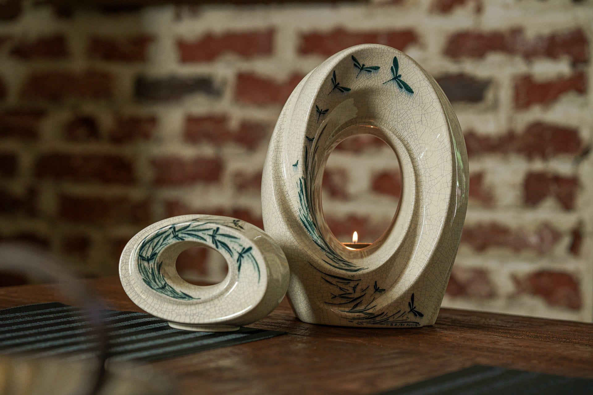 Pulvis Art Urns Exclusive Urn Handmade Decorated Urn for Ashes "The Passage" - Large | Ceramic