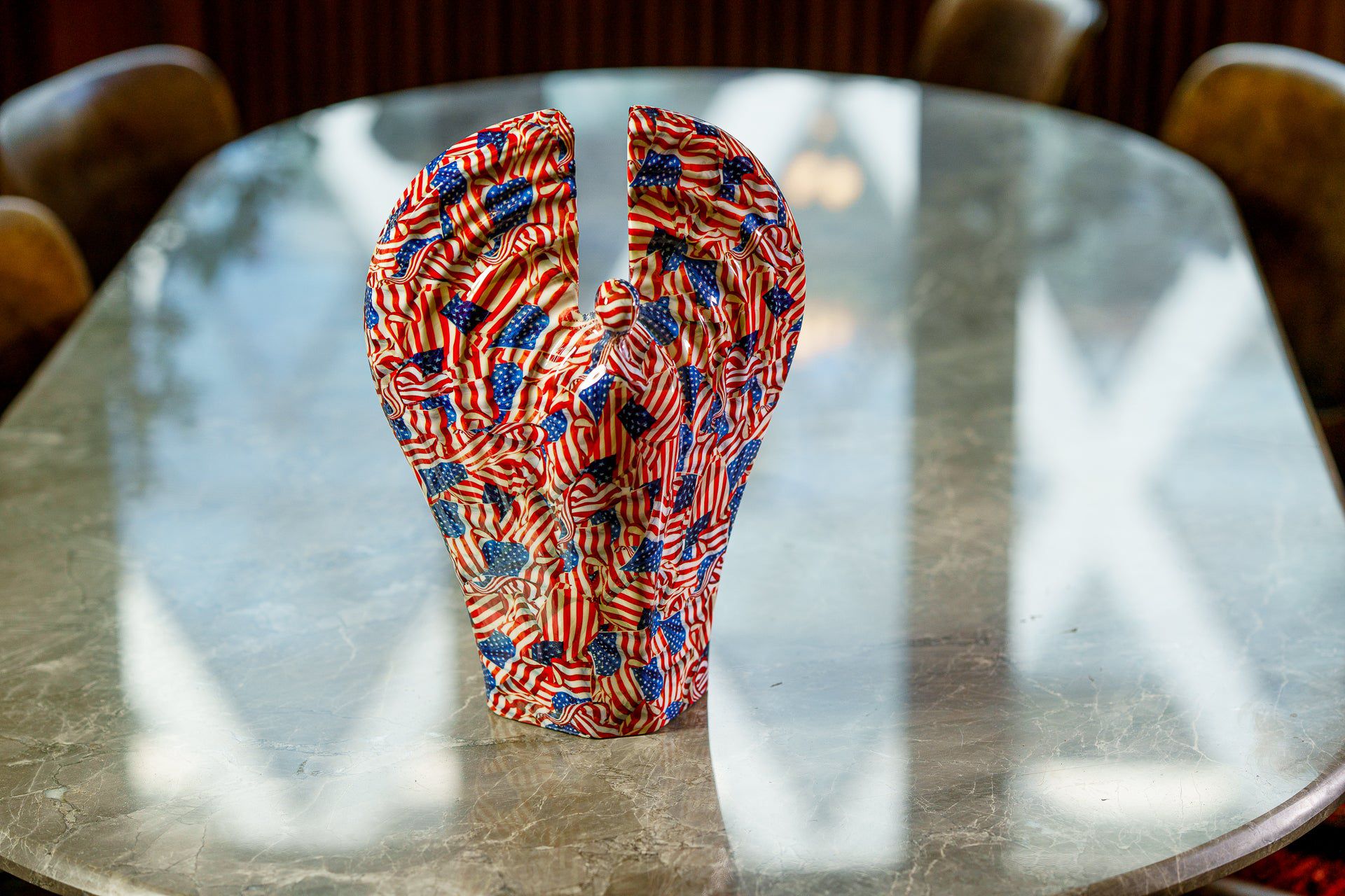 Pulvis Art Urns Exclusive Urn HydroGraphics Urn "Guardian - America" - Large | Ceramic | Hydro Dipping