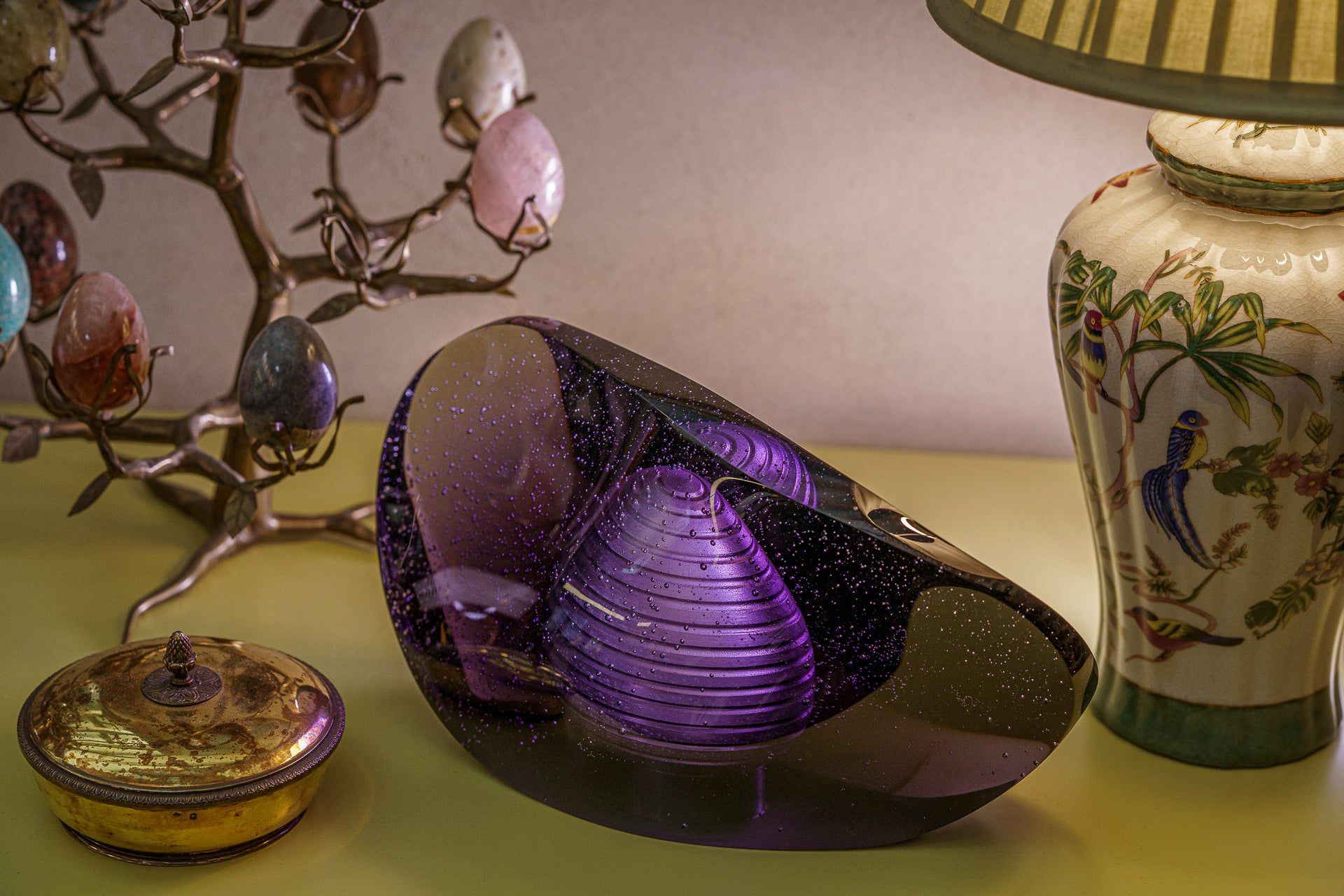 Pulvis Art Urns Exclusive Urn "Piece of time" Exclusive Molded Glass Urn for Ashes