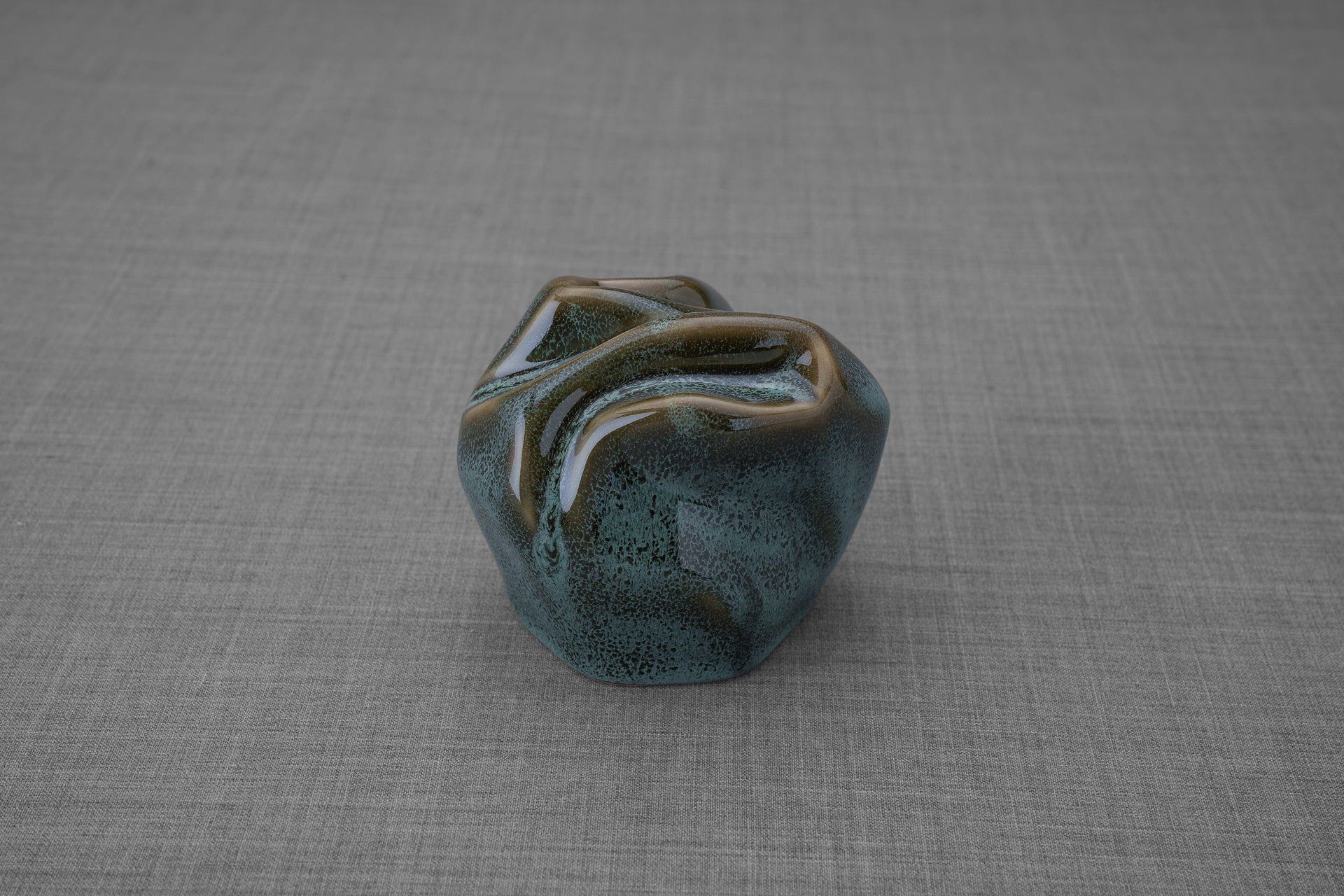 Pulvis Art Urns Keepsake Urn Cremation Keepsake Urn "Precious" - Small | Oily Green Melange| Ceramic