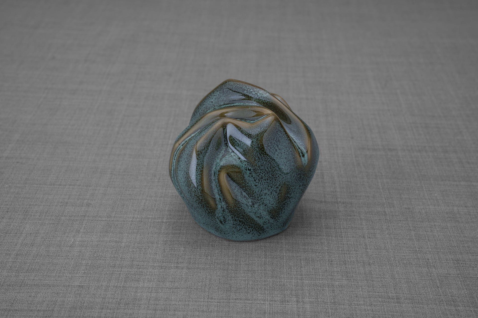 Pulvis Art Urns Keepsake Urn Cremation Keepsake Urn "Precious" - Small | Oily Green Melange| Ceramic
