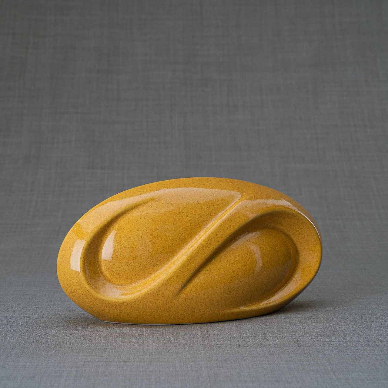 Pulvis Art Urns Keepsake Urn Eternity Handmade Cremation Keepsake Urn - Small | Amber Yellow | Ceramic