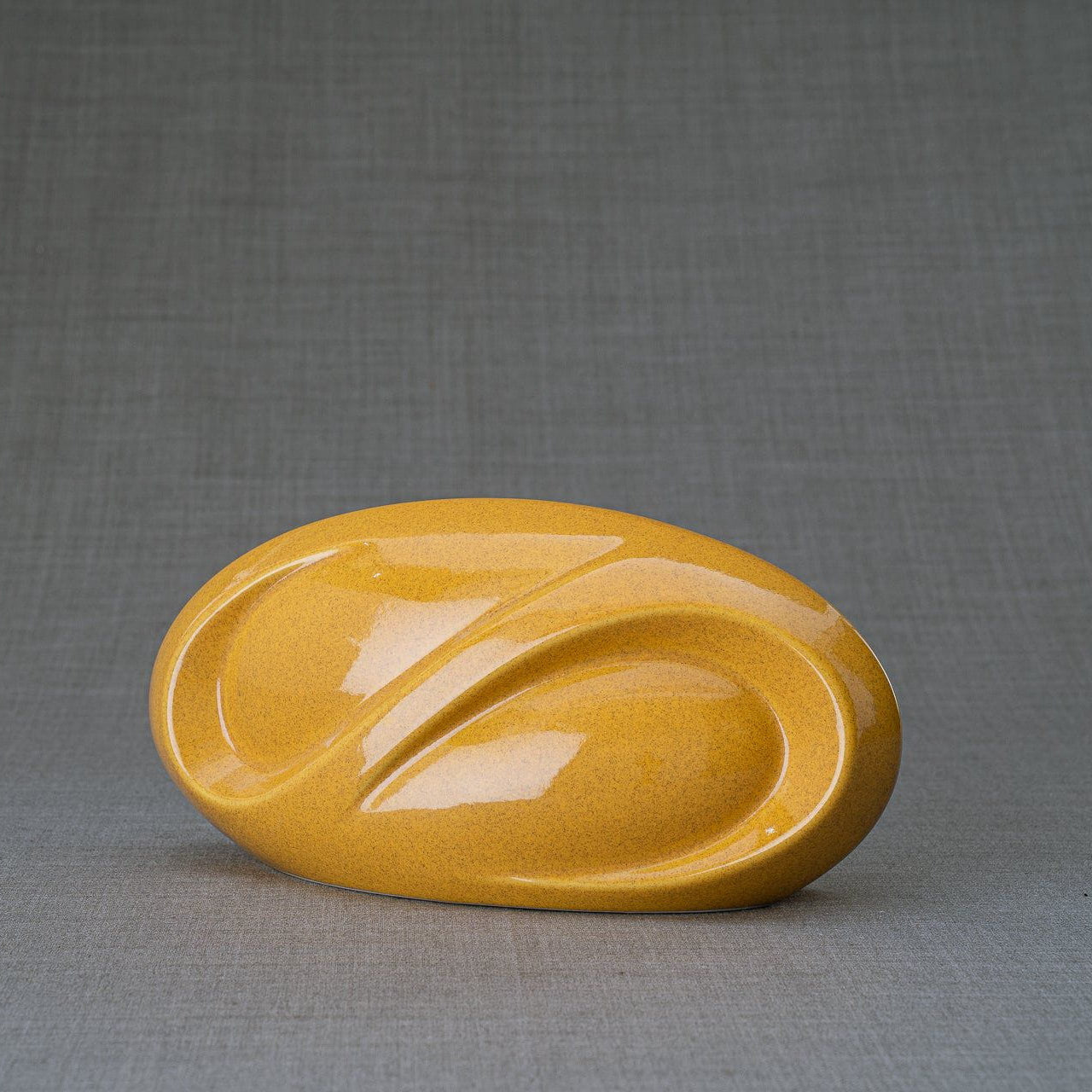 Pulvis Art Urns Keepsake Urn Eternity Handmade Cremation Keepsake Urn - Small | Amber Yellow | Ceramic