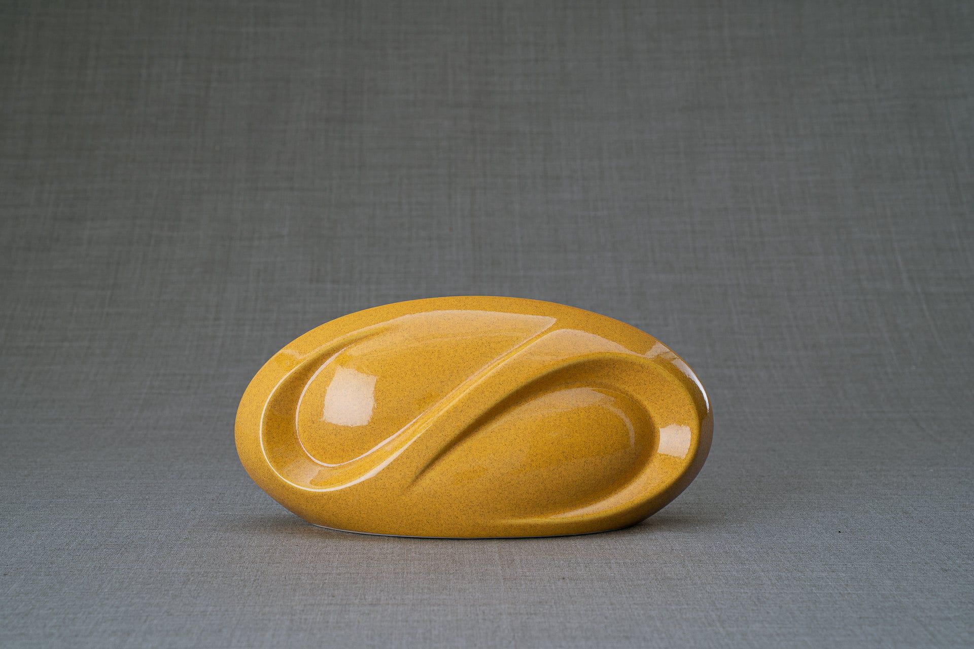 Pulvis Art Urns Keepsake Urn Eternity Handmade Cremation Keepsake Urn - Small | Amber Yellow | Ceramic