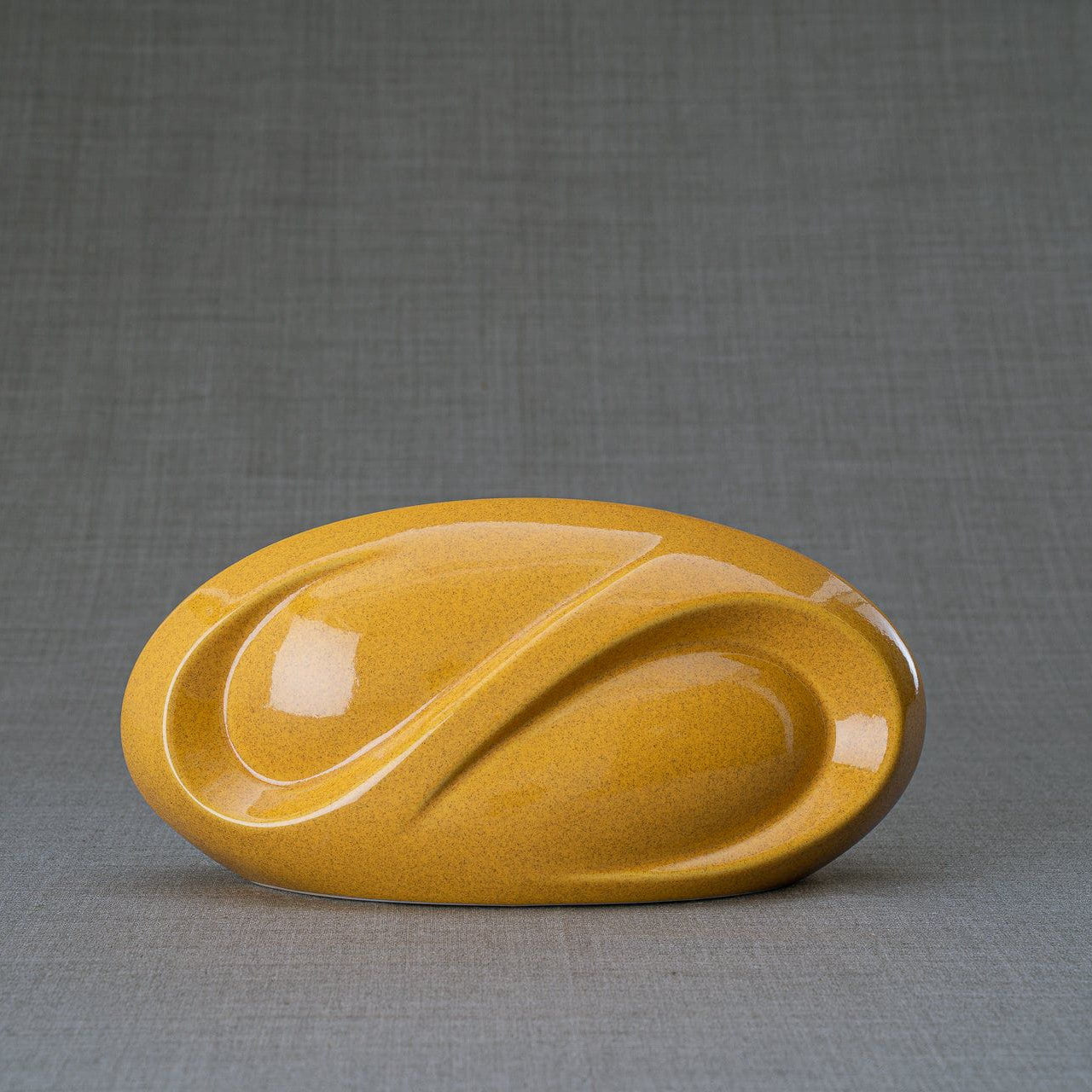 Pulvis Art Urns Keepsake Urn Eternity Handmade Cremation Keepsake Urn - Small | Amber Yellow | Ceramic