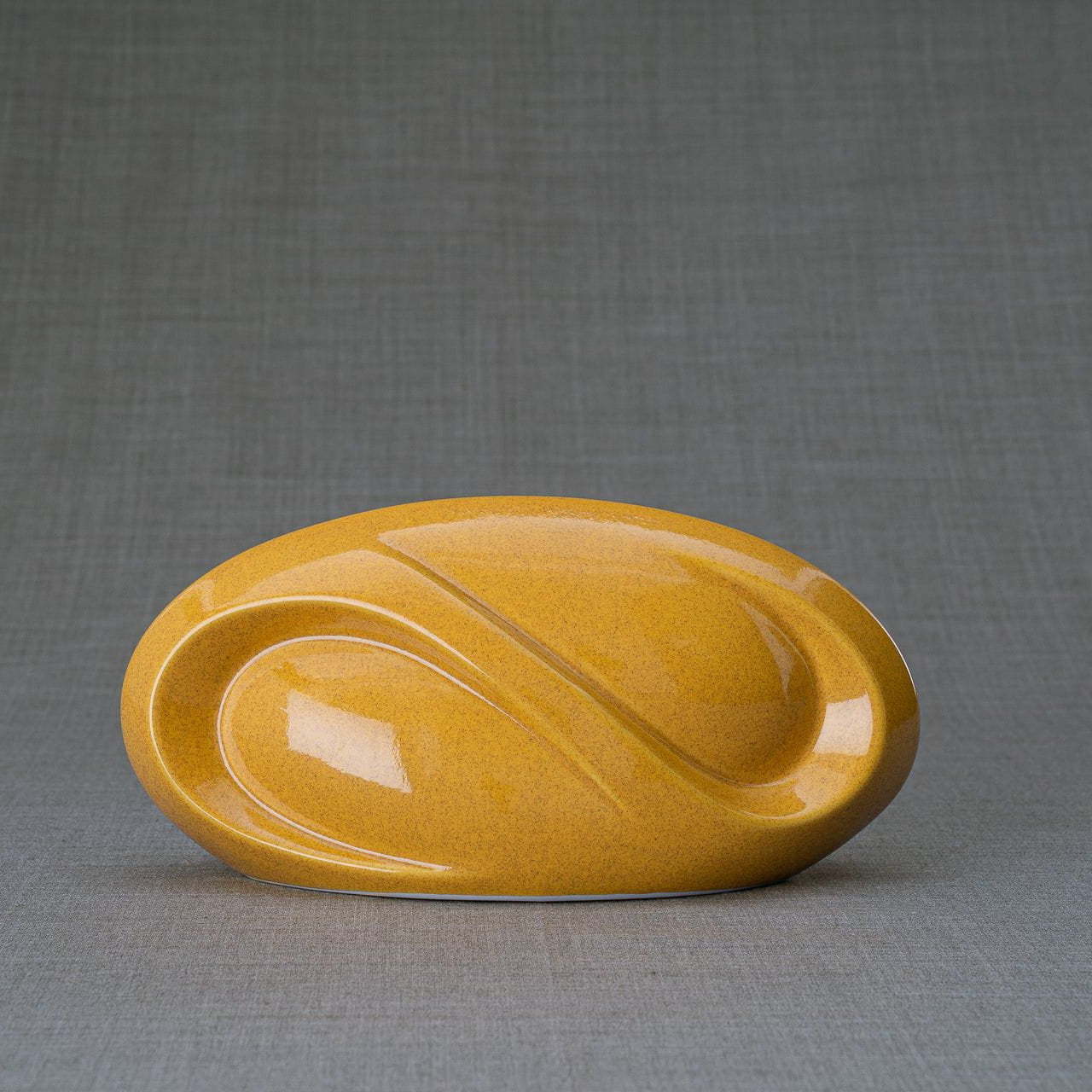 Pulvis Art Urns Keepsake Urn Eternity Handmade Cremation Keepsake Urn - Small | Amber Yellow | Ceramic