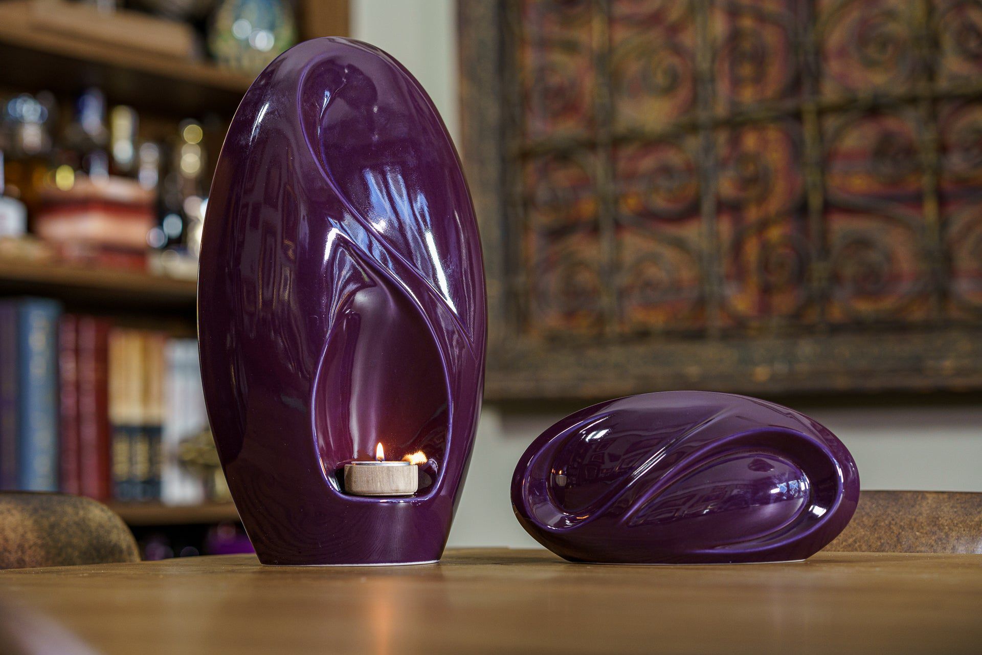 Pulvis Art Urns Keepsake Urn Eternity Handmade Cremation Keepsake Urn - Small | Violet | Ceramic