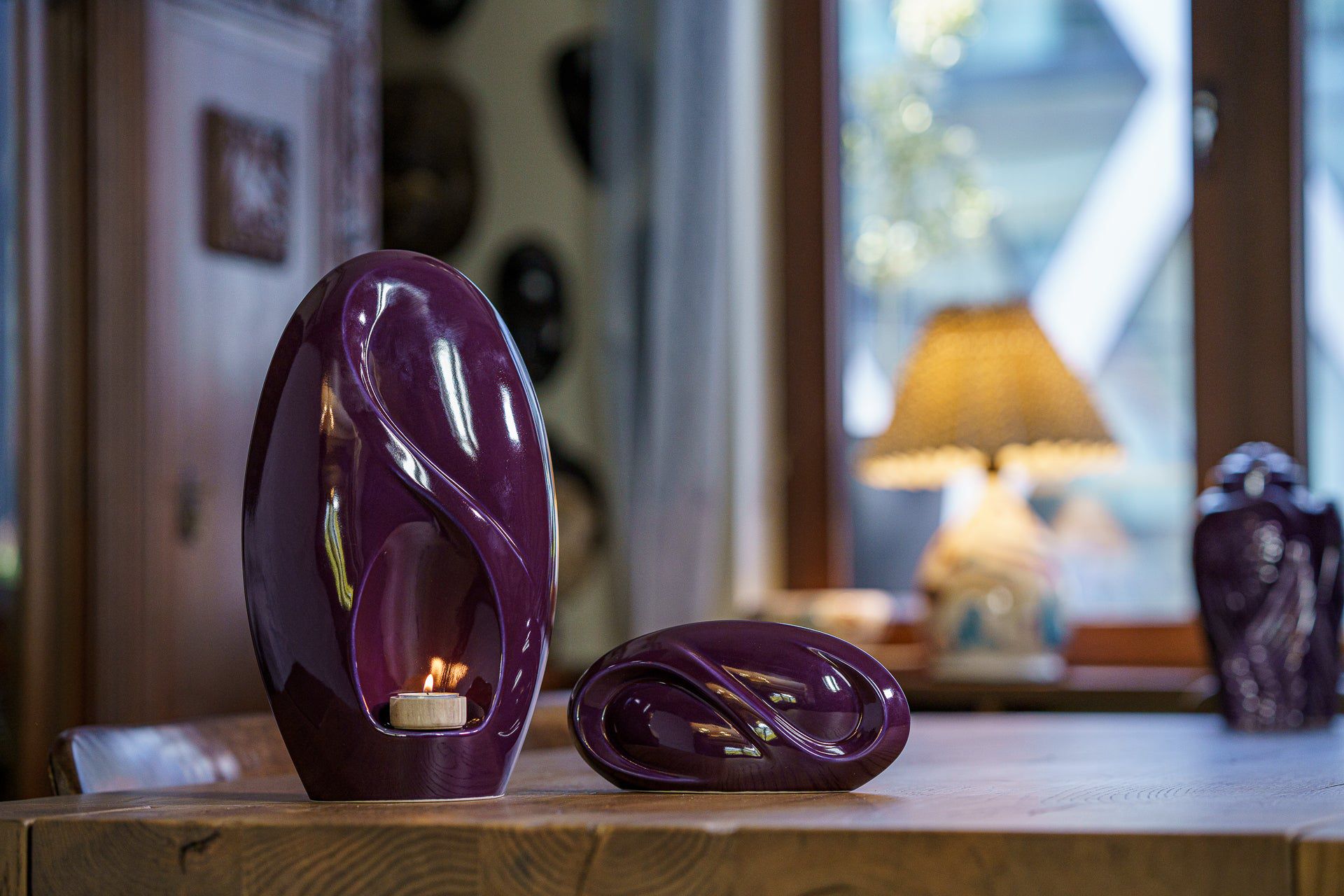 Pulvis Art Urns Keepsake Urn Eternity Handmade Cremation Keepsake Urn - Small | Violet | Ceramic