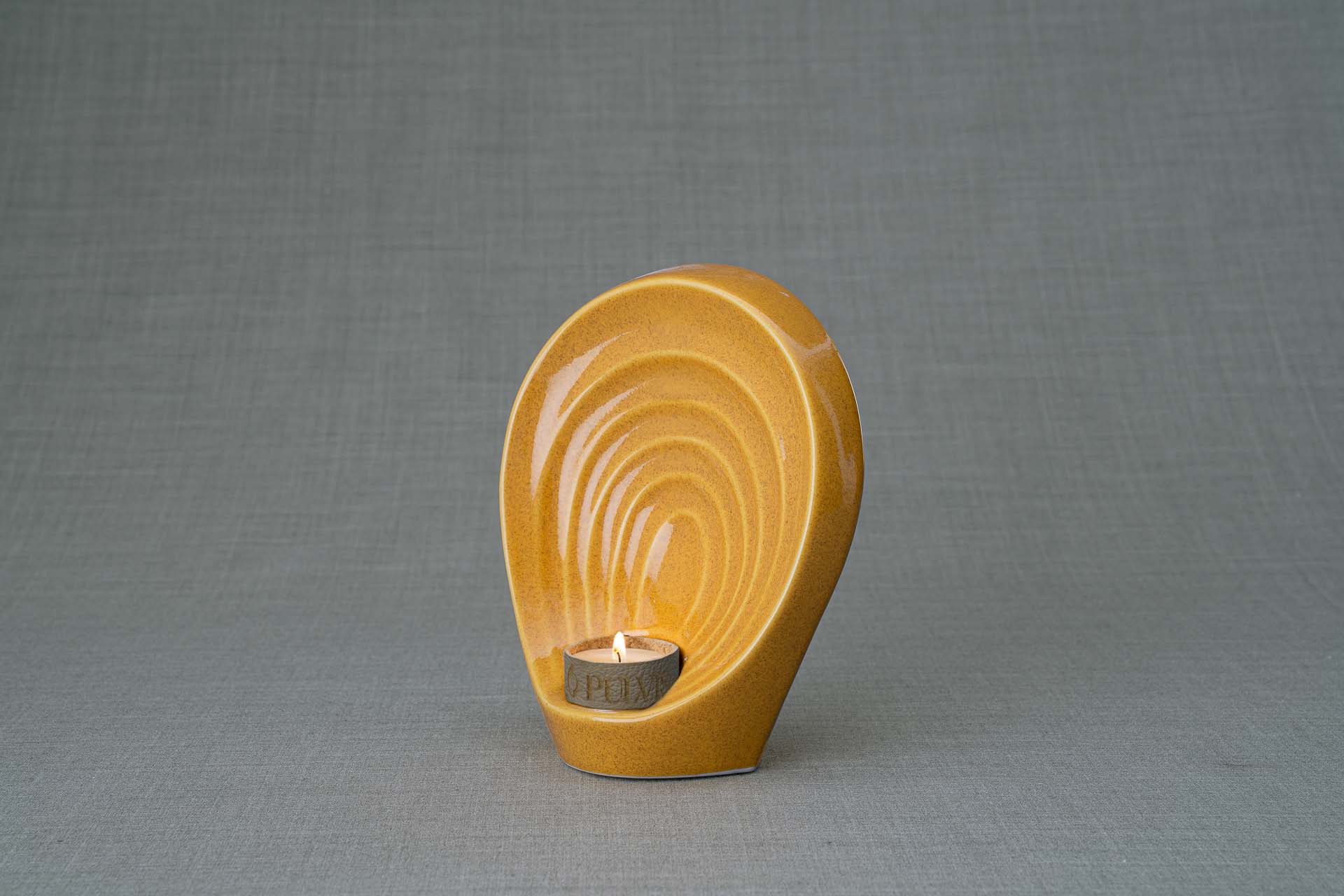 Pulvis Art Urns Keepsake Urn Handmade Cremation Keepsake Urn "Guardian" - Small | Amber Yellow | Ceramic