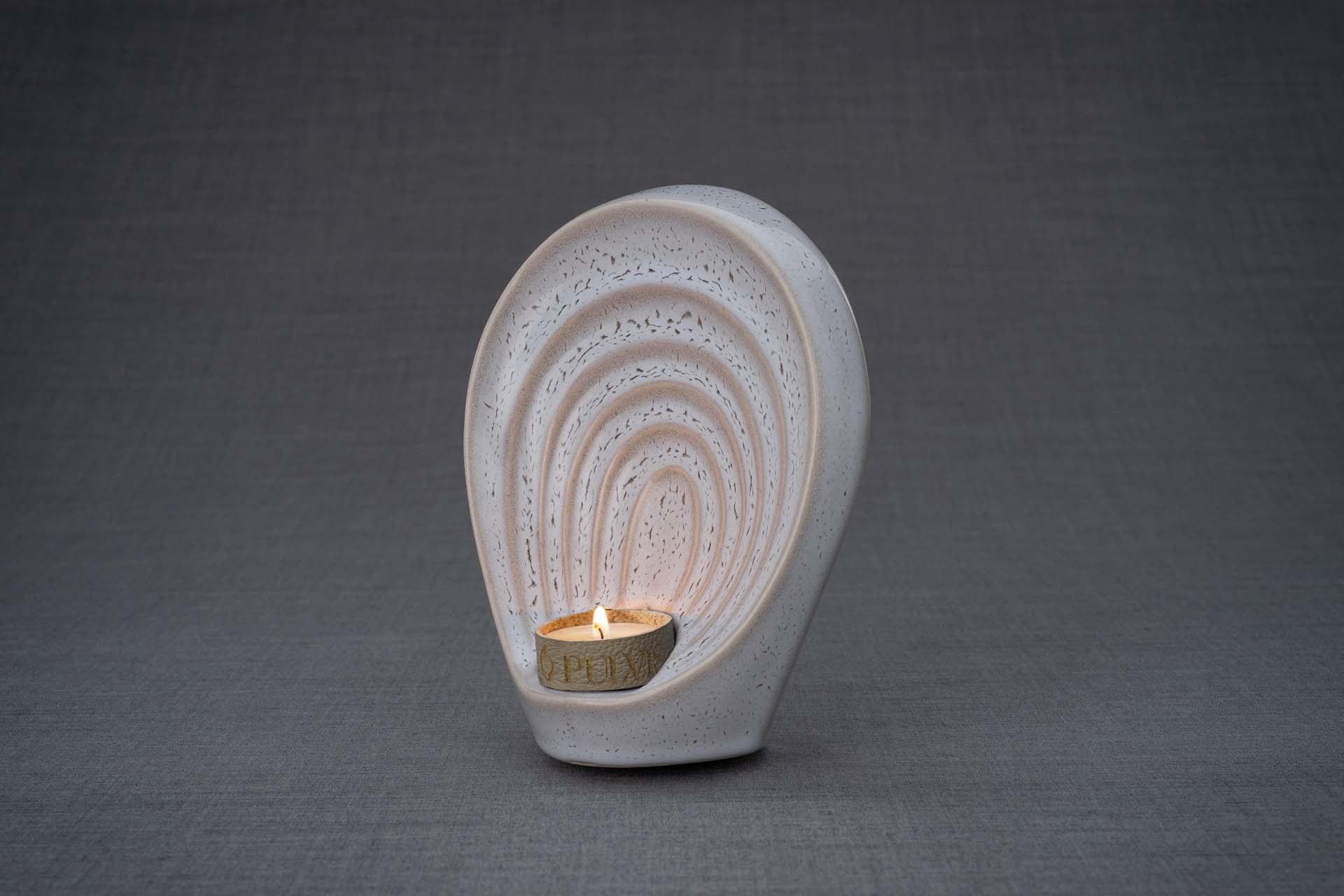 Pulvis Art Urns Keepsake Urn Handmade Cremation Keepsake Urn "Guardian" - Small | Beige Grey Melange | Ceramic