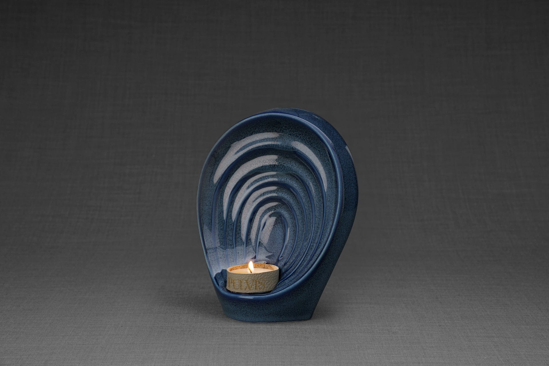 Pulvis Art Urns Keepsake Urn Handmade Cremation Keepsake Urn "Guardian" - Small | Blue Melange | Ceramic