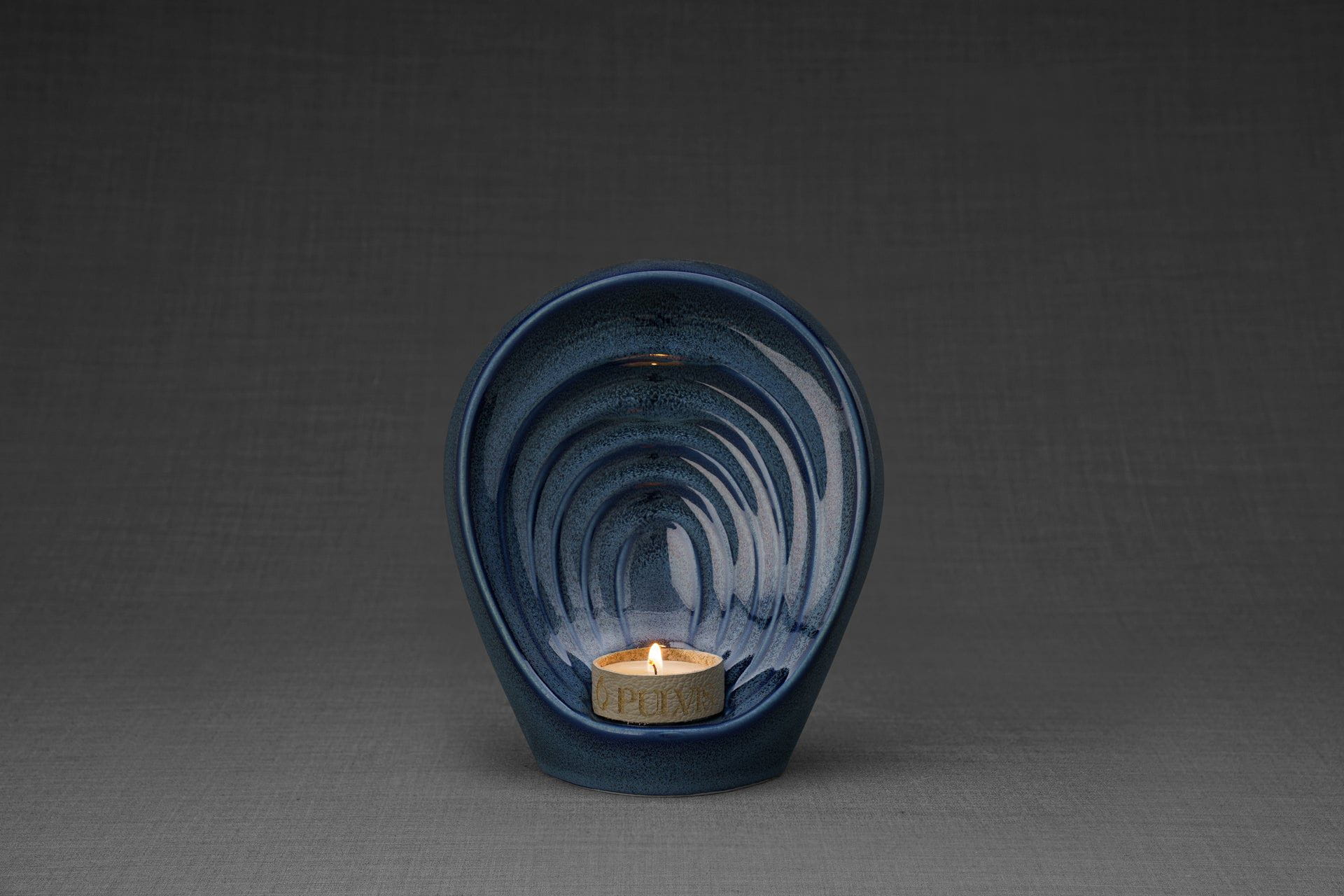 Pulvis Art Urns Keepsake Urn Handmade Cremation Keepsake Urn "Guardian" - Small | Blue Melange | Ceramic