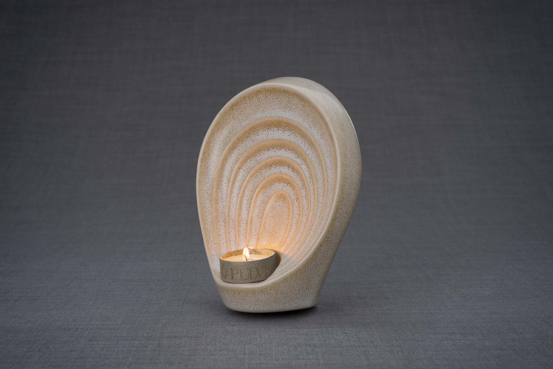 Pulvis Art Urns Keepsake Urn Handmade Cremation Keepsake Urn "Guardian" - Small | Light Sand Melange | Ceramic