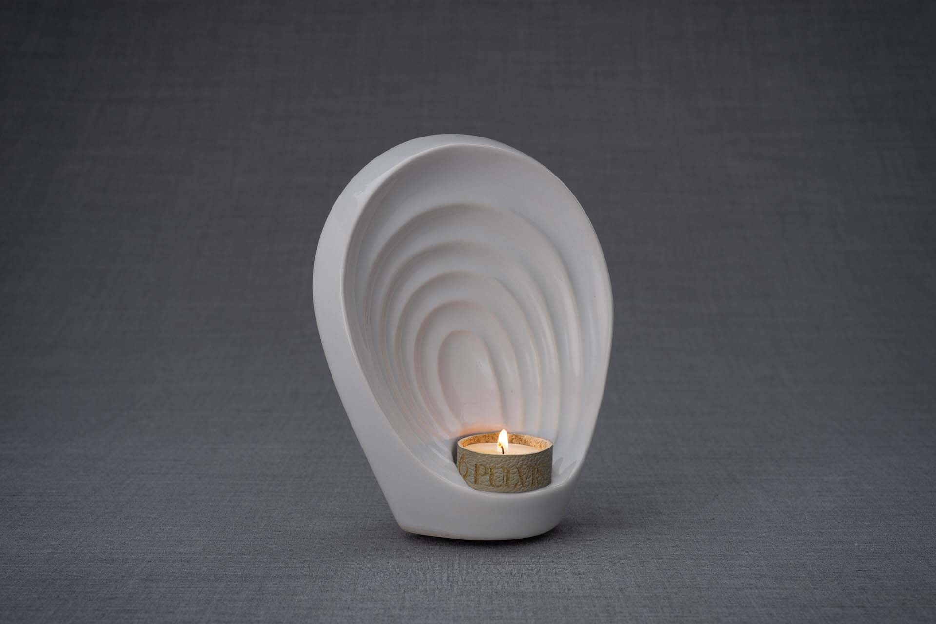 Pulvis Art Urns Keepsake Urn Handmade Cremation Keepsake Urn "Guardian" - Small | White | Ceramic