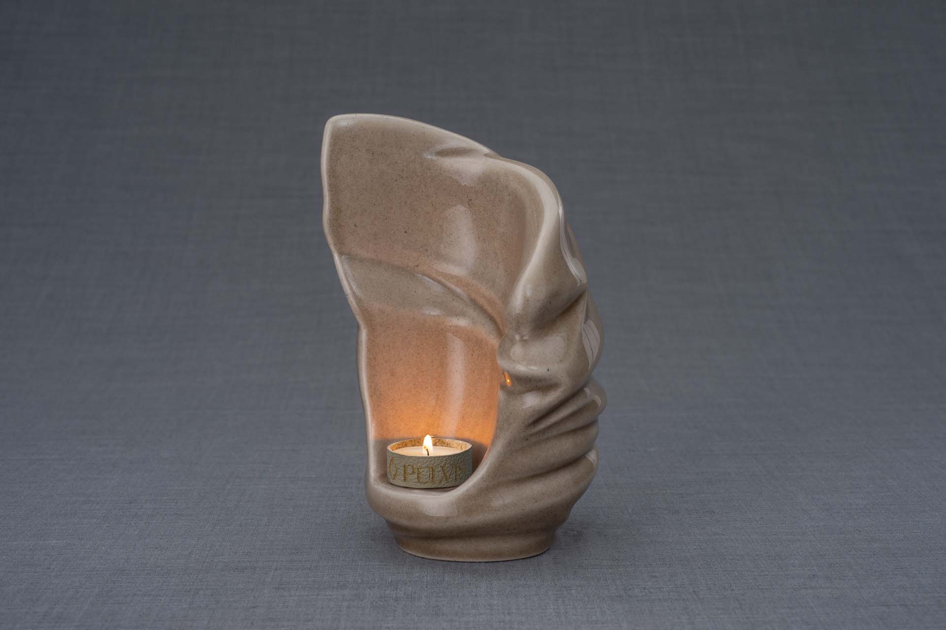 Products Handmade Cremation Keepsake Urn "Light" - Small | Beige Grey | Ceramic