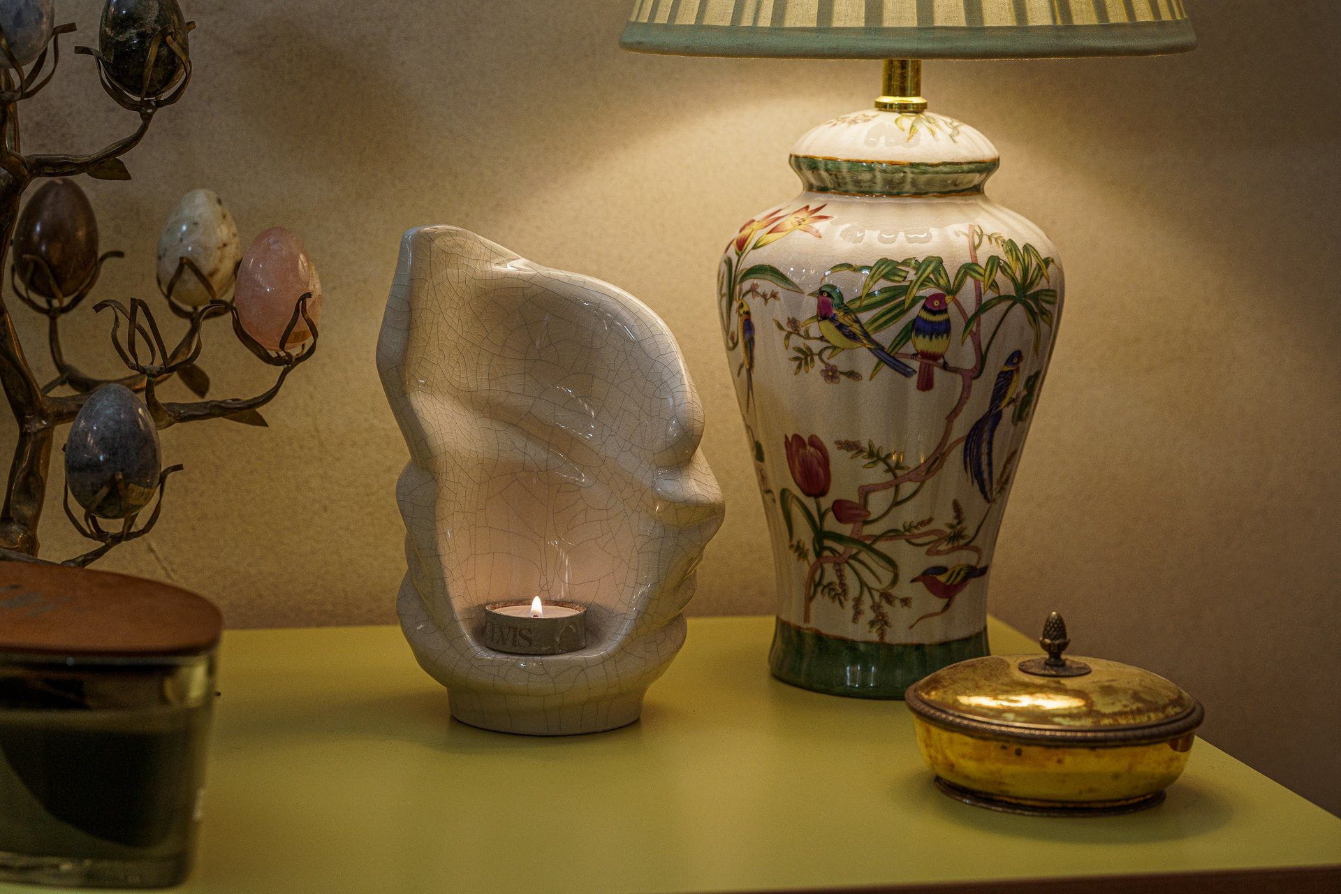 Pulvis Art Urns Keepsake Urn Handmade Cremation Keepsake Urn "Light" - Small | Beige Grey | Ceramic