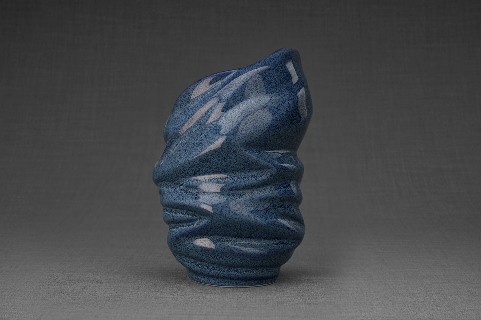 Pulvis Art Urns Keepsake Urn Handmade Cremation Keepsake Urn "Light" - Small | Blue Melange | Ceramic