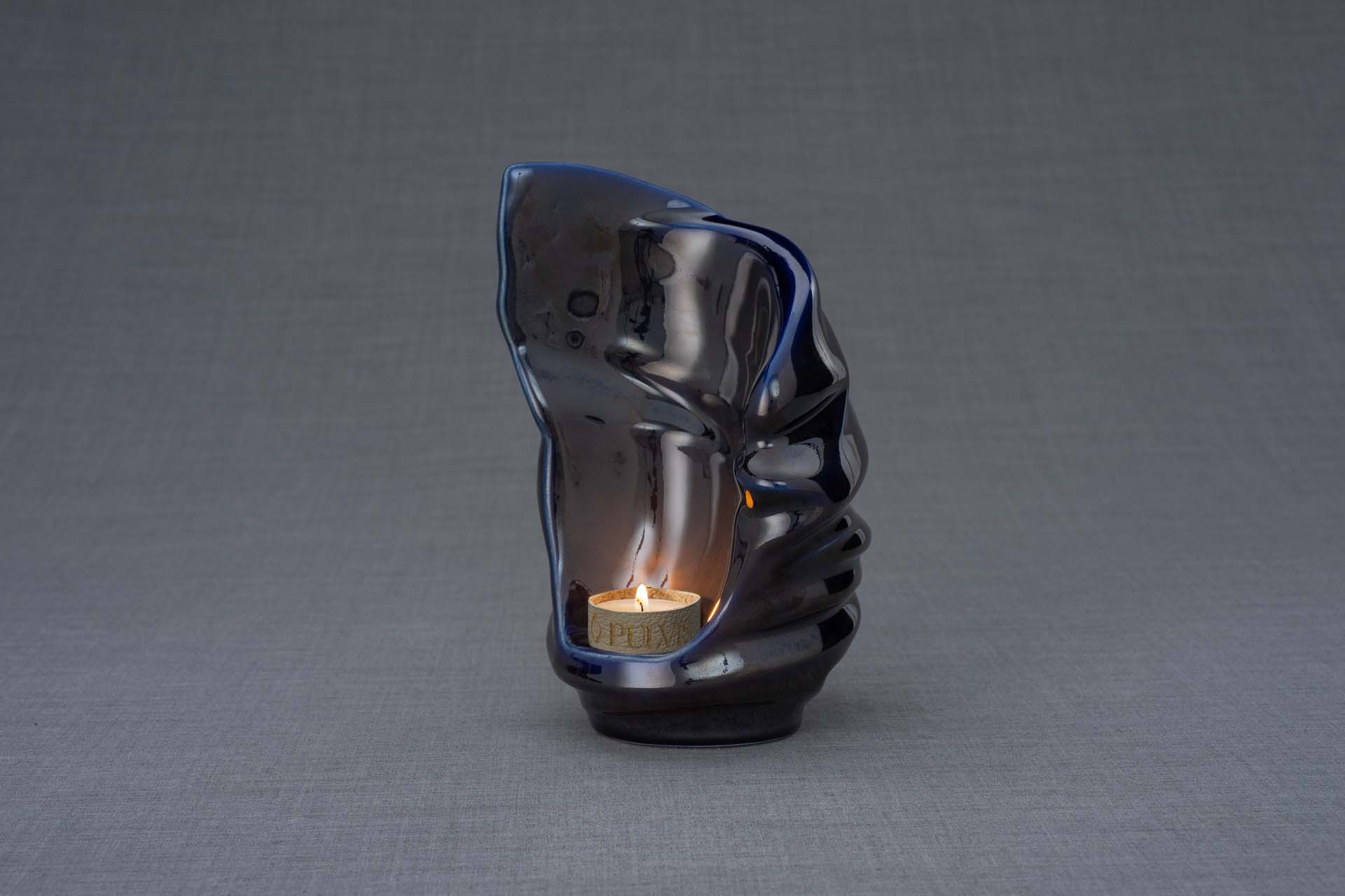 Pulvis Art Urns Keepsake Urn Handmade Cremation Keepsake Urn "Light" - Small | Cobalt Metallic | Ceramic