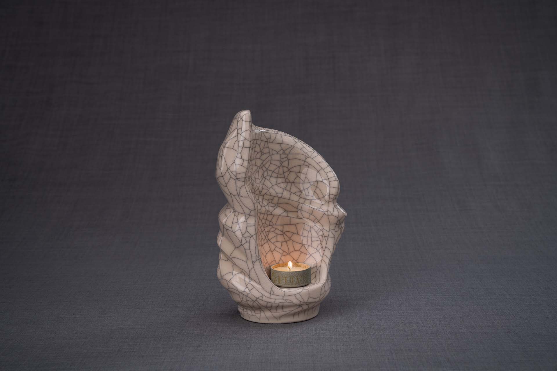 Pulvis Art Urns Keepsake Urn Handmade Cremation Keepsake Urn "Light" - Small | Craquelure | Ceramic