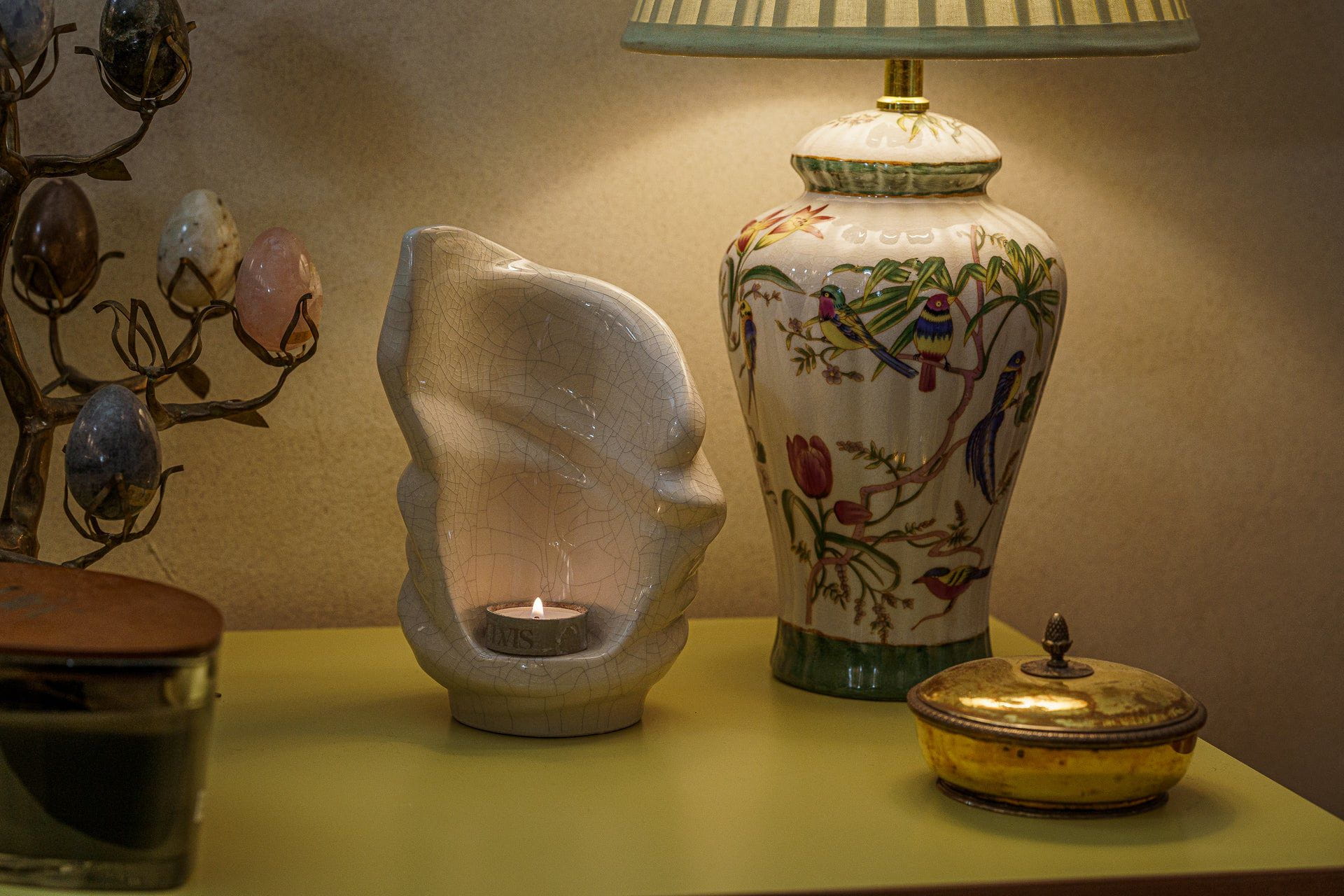 Pulvis Art Urns Keepsake Urn Handmade Cremation Keepsake Urn "Light" - Small | Craquelure | Ceramic