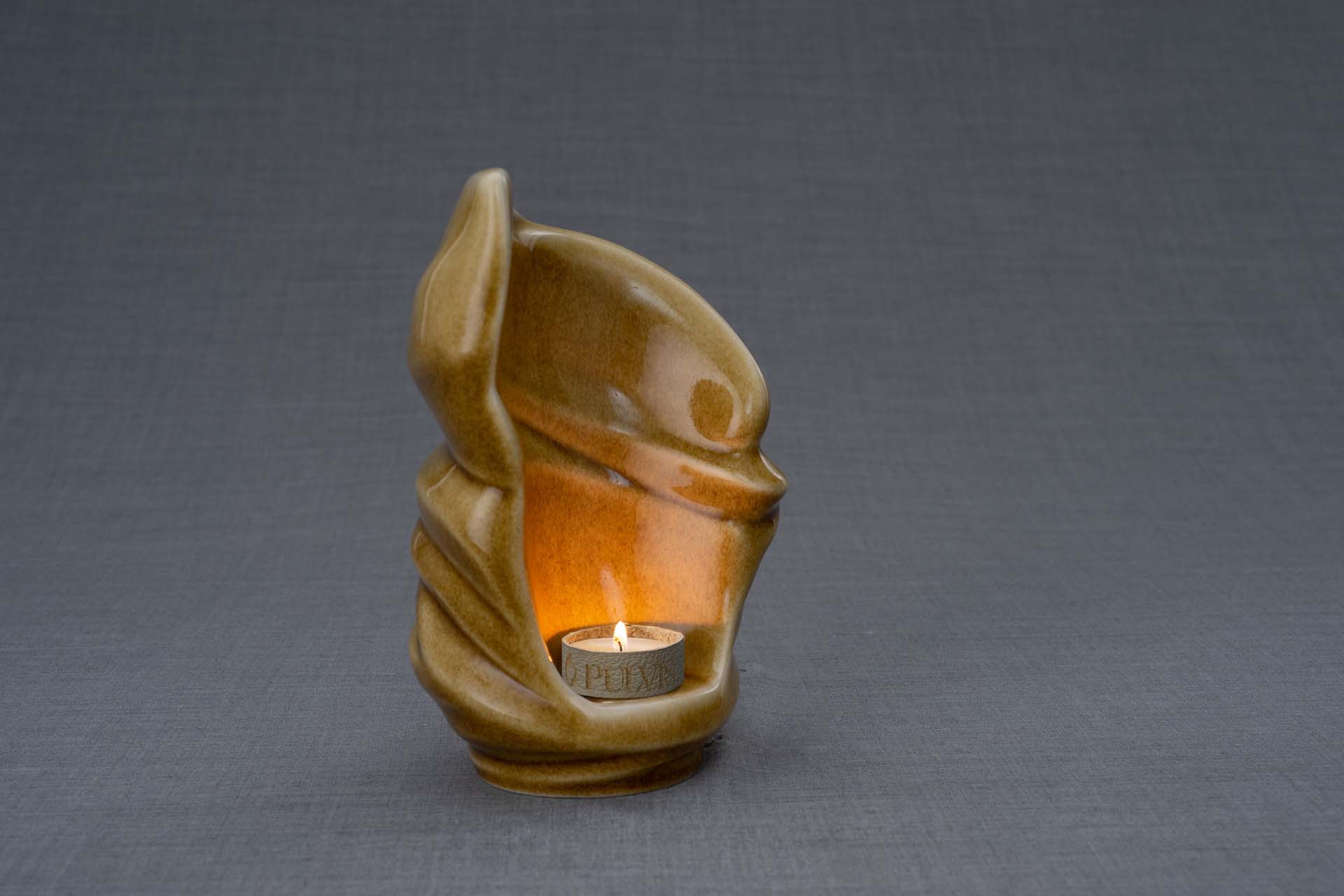 Pulvis Art Urns Keepsake Urn Handmade Cremation Keepsake Urn "Light" - Small | Dark Sand | Ceramic