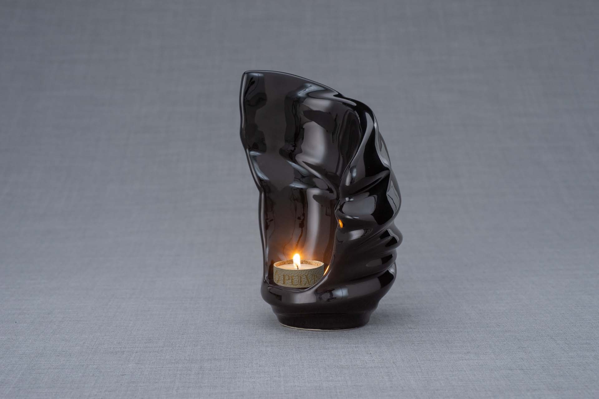 Pulvis Art Urns Keepsake Urn Handmade Cremation Keepsake Urn "Light" - Small | Lamp Black | Ceramic