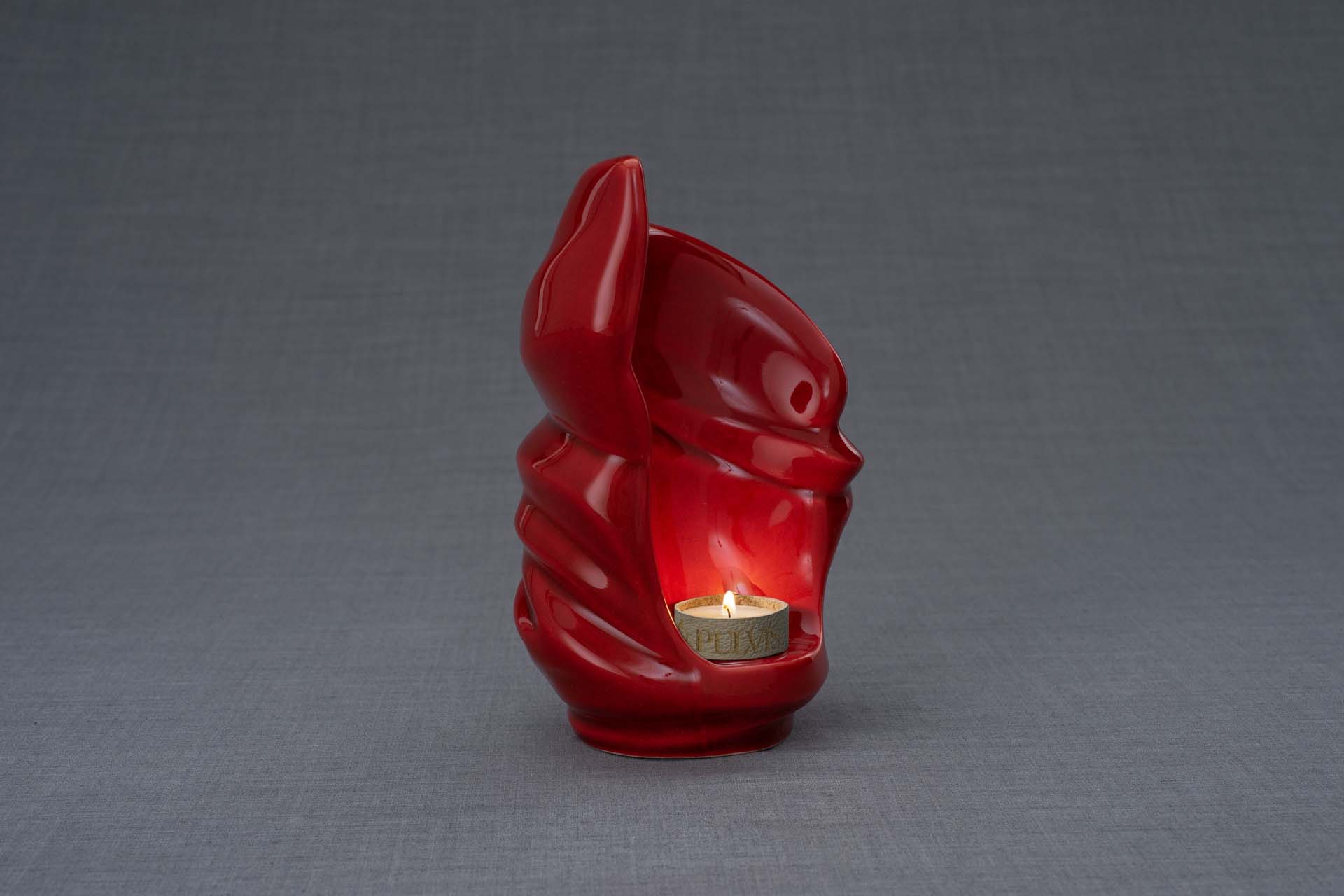 Pulvis Art Urns Keepsake Urn Handmade Cremation Keepsake Urn "Light" - Small | Red | Ceramic