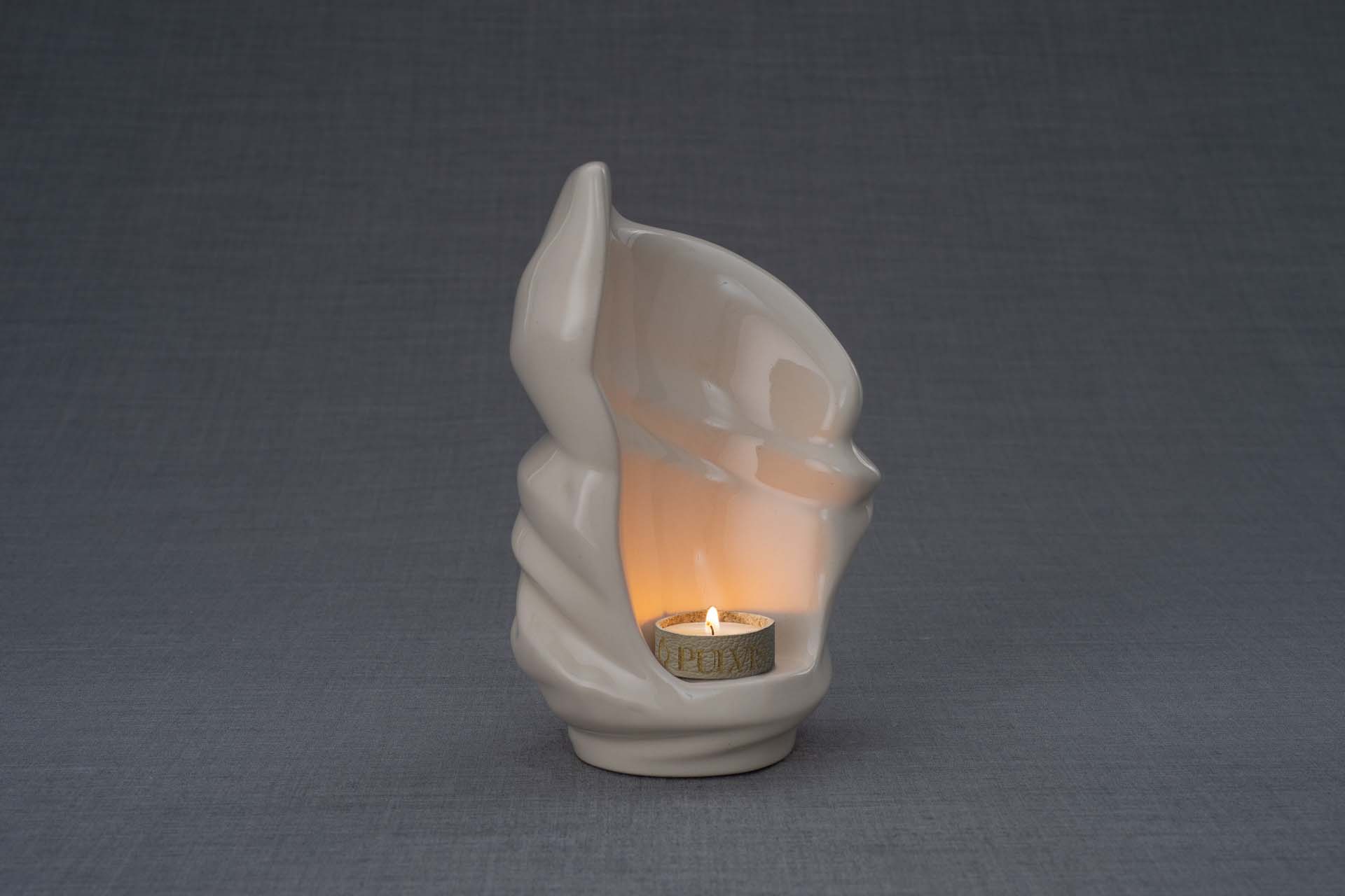 Pulvis Art Urns Keepsake Urn Handmade Cremation Keepsake Urn "Light" - Small | Transparent | Ceramic