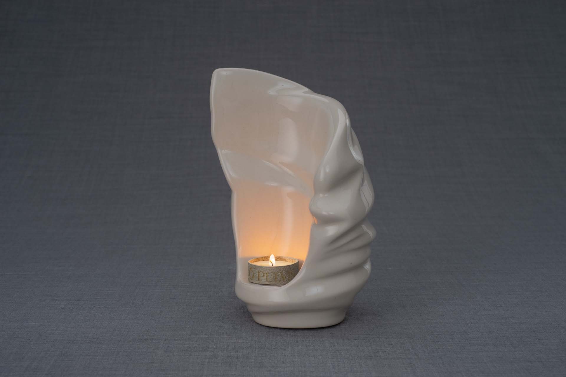 Pulvis Art Urns Keepsake Urn Handmade Cremation Keepsake Urn "Light" - Small | Transparent | Ceramic