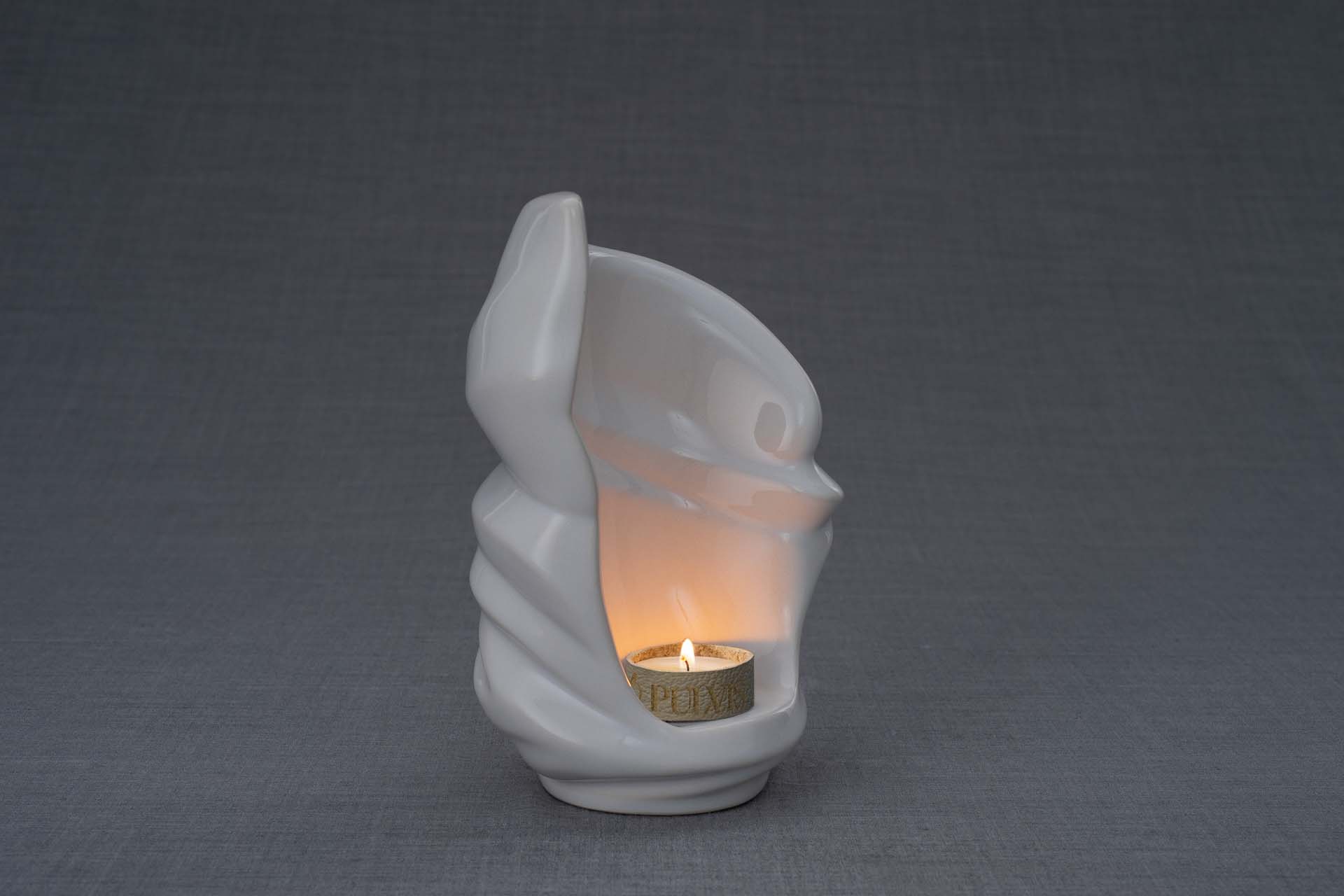 Pulvis Art Urns Keepsake Urn Handmade Cremation Keepsake Urn "Light" - Small | White | Ceramic