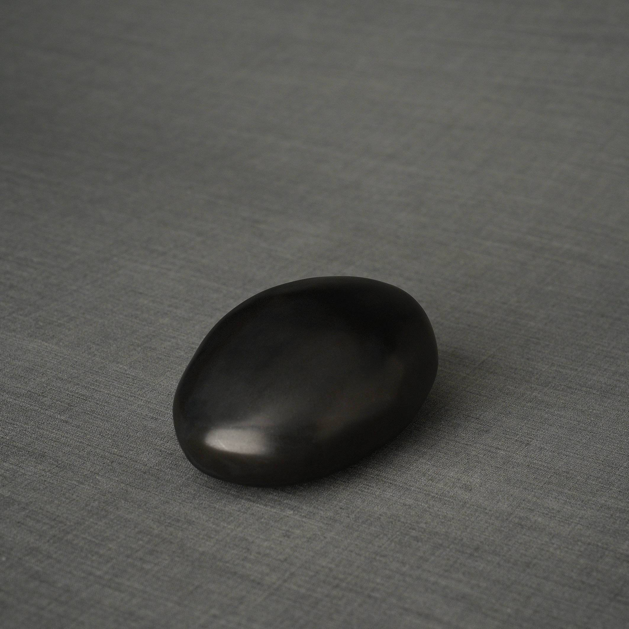Stone Handmade Cremation Keepsake Urn for Ashes, color Dark Matte-PulvisArtUrns-Pulvis Art Urns