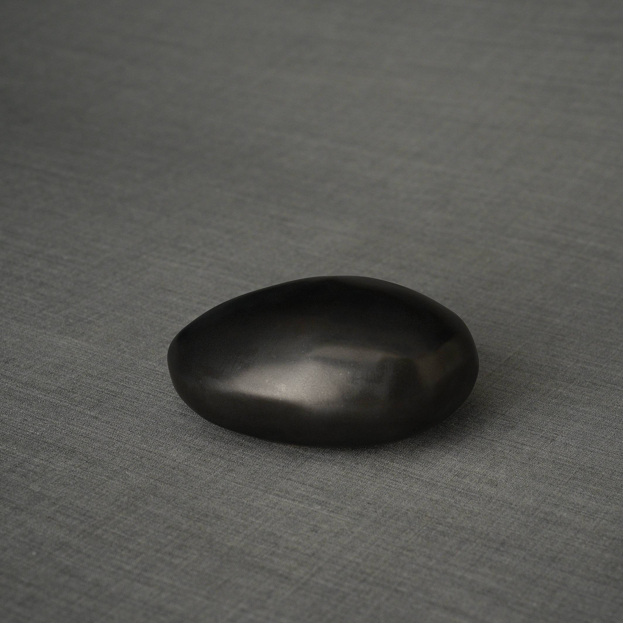 Stone Handmade Cremation Keepsake Urn for Ashes, color Dark Matte-PulvisArtUrns-Pulvis Art Urns