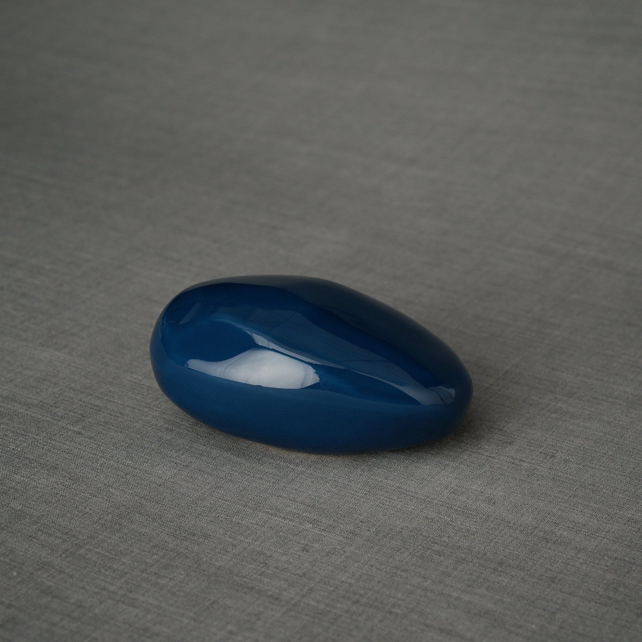 Stone Handmade Cremation Keepsake Urn for Ashes, color Light Cobalt-PulvisArtUrns-Pulvis Art Urns