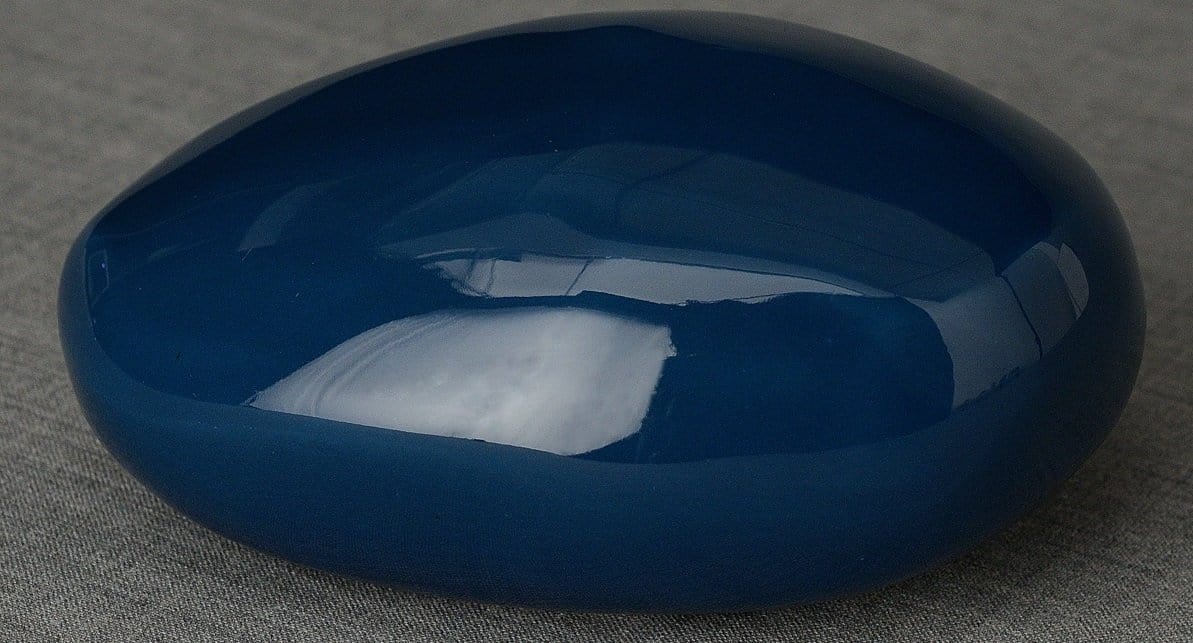Stone Handmade Cremation Keepsake Urn for Ashes, color Light Cobalt-PulvisArtUrns-Pulvis Art Urns