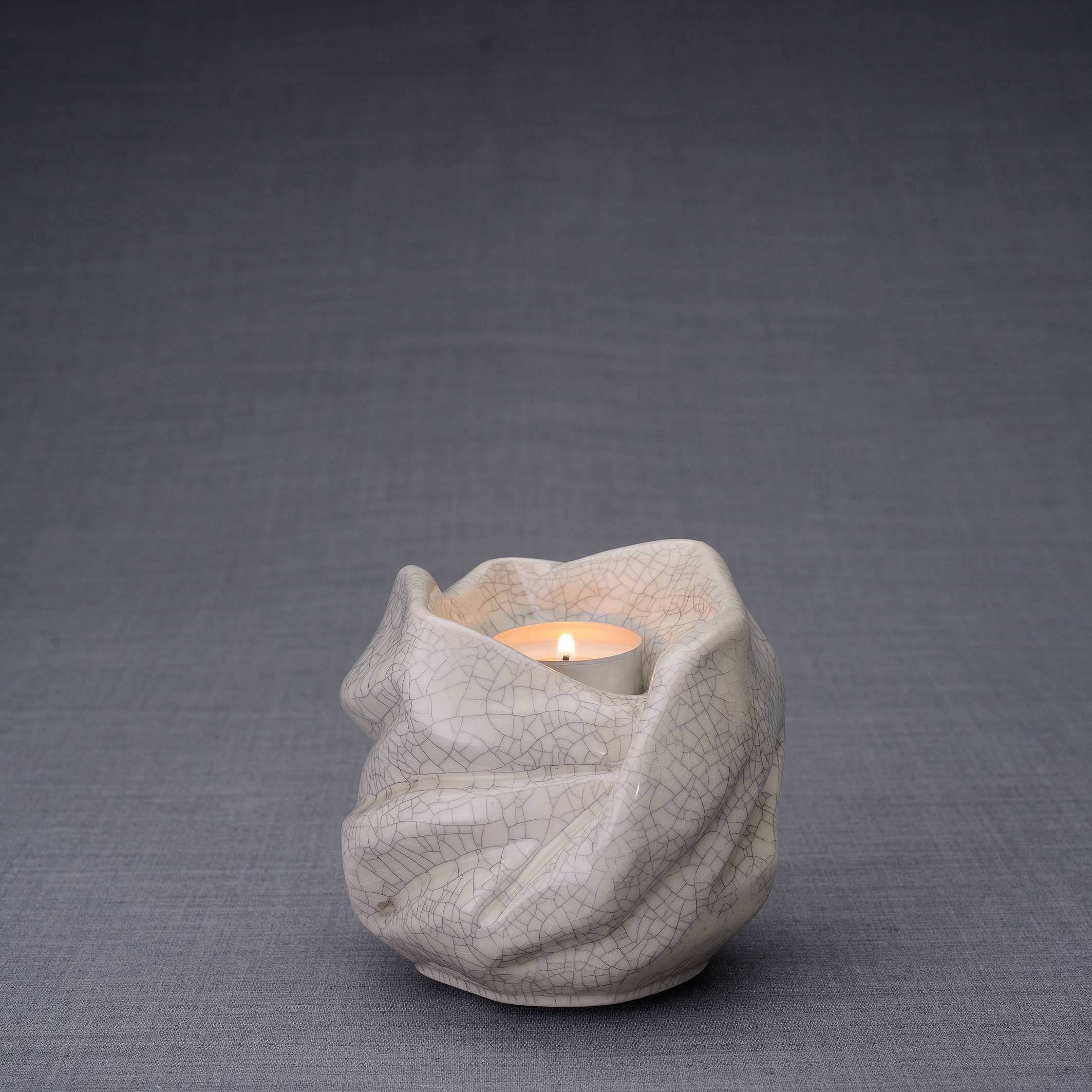 The Holy Mother Handmade Keepsake Cremation Urn for Ashes, color Craquelure, Candle-holder-PulvisArtUrns-Pulvis Art Urns