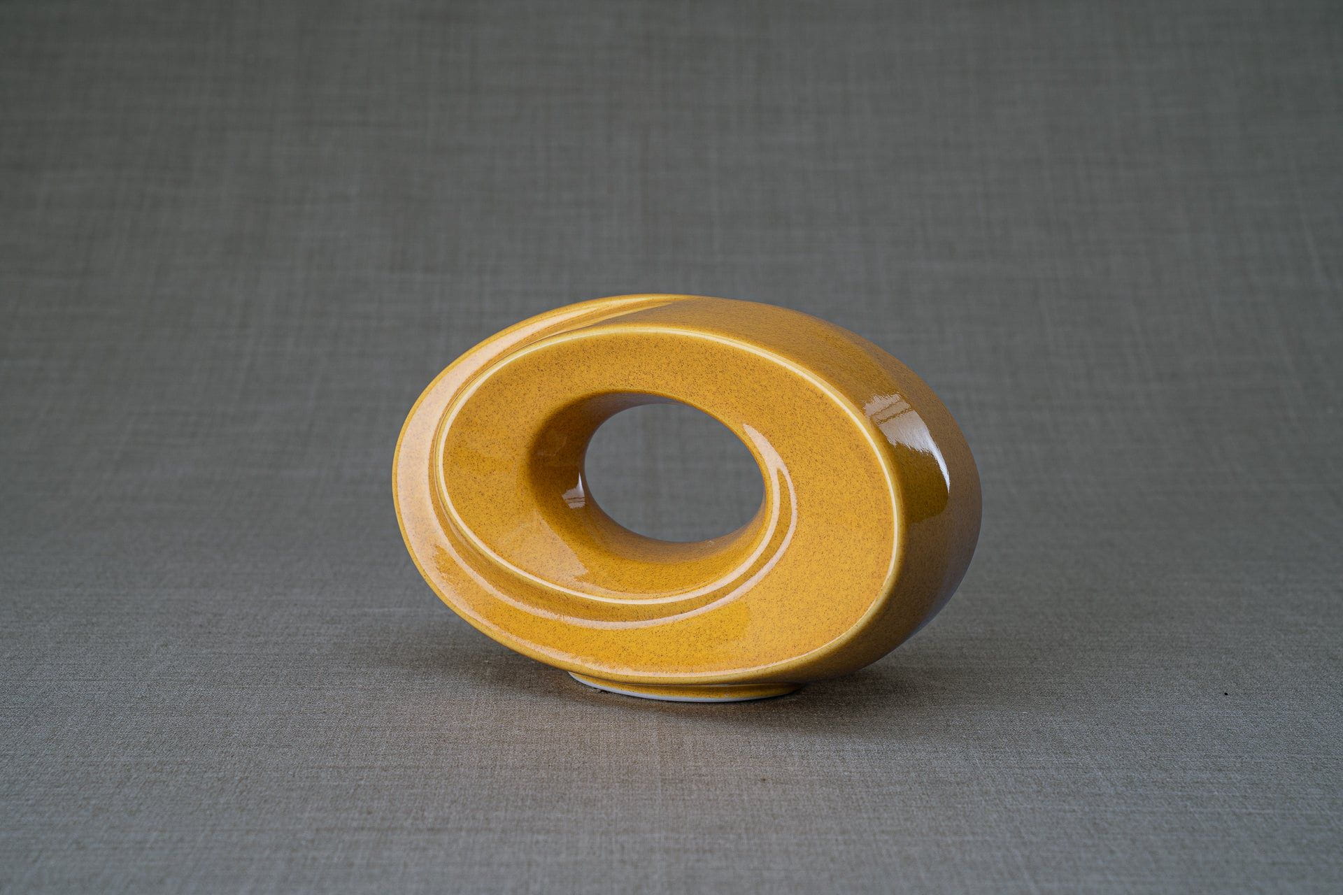 Pulvis Art Urns Keepsake Urn Handmade Cremation Keepsake Urn "The Passage" - Small | Amber Yellow | Ceramic